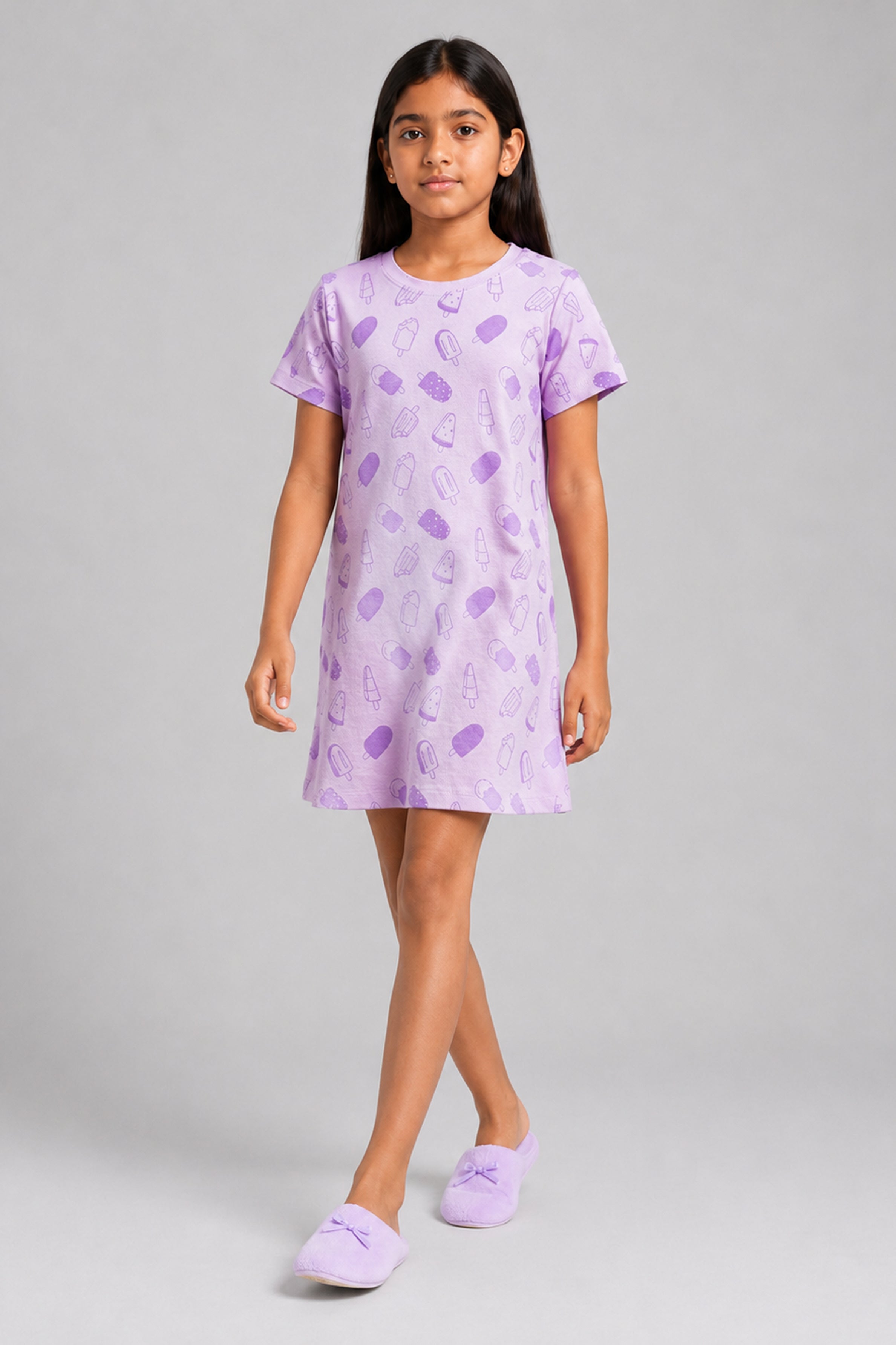 YAWN Kid's Night Dress - Purple