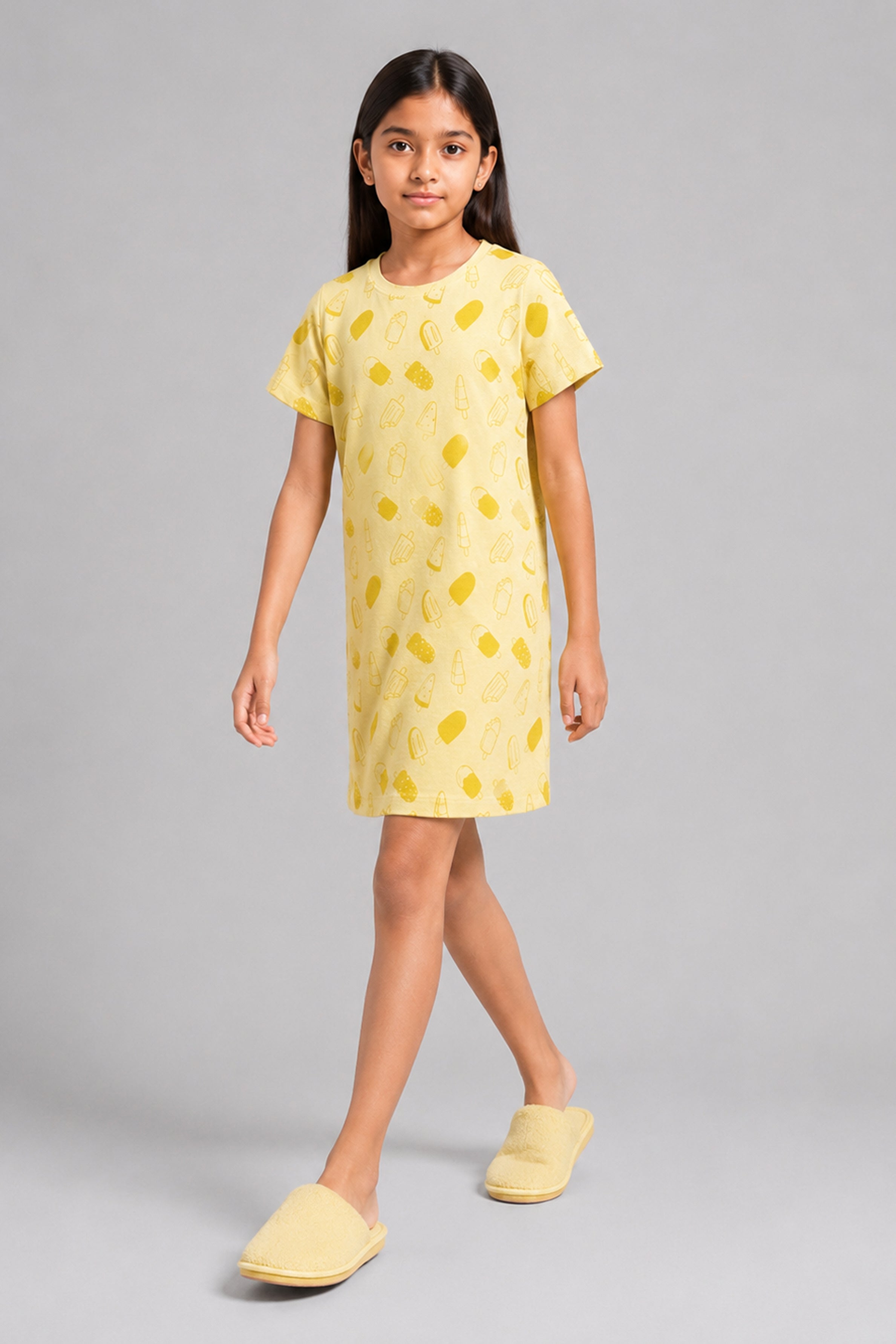 YAWN Kid's Night Dress - Yellow