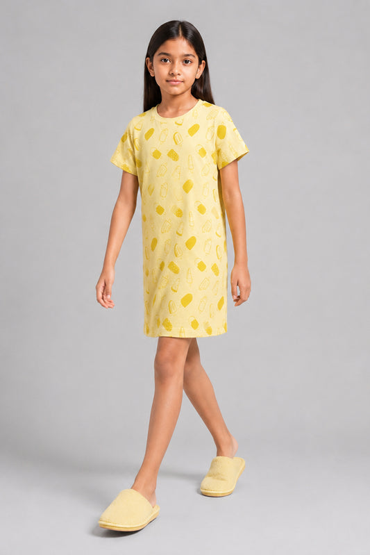 YAWN Kids' Yellow Night Dress