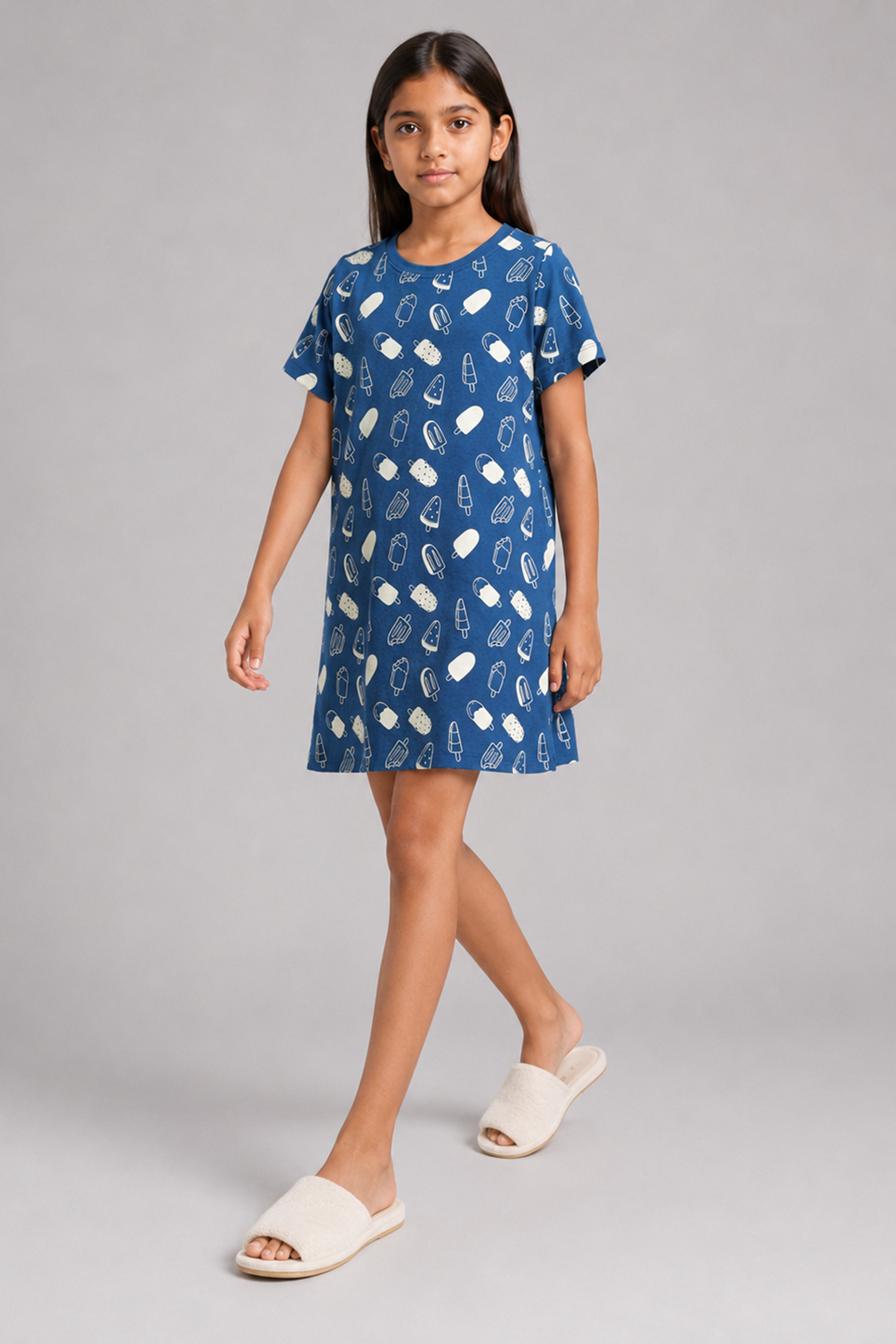 YAWN Kid's Night Dress - Dark Blue