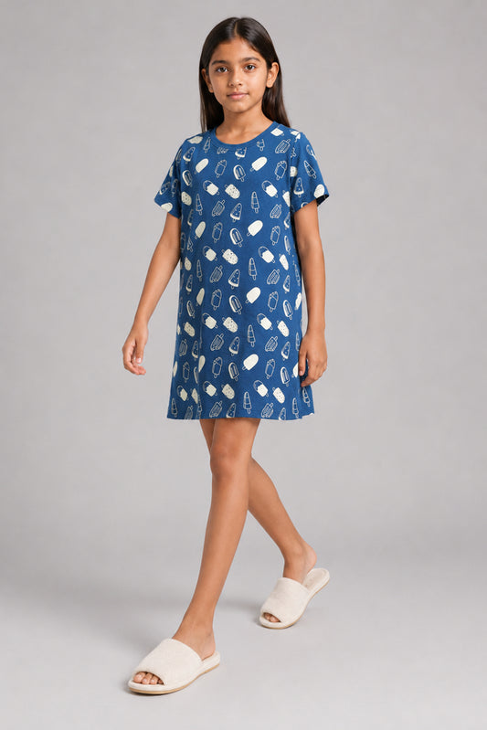 YAWN Kids' Dark Blue Night Dress