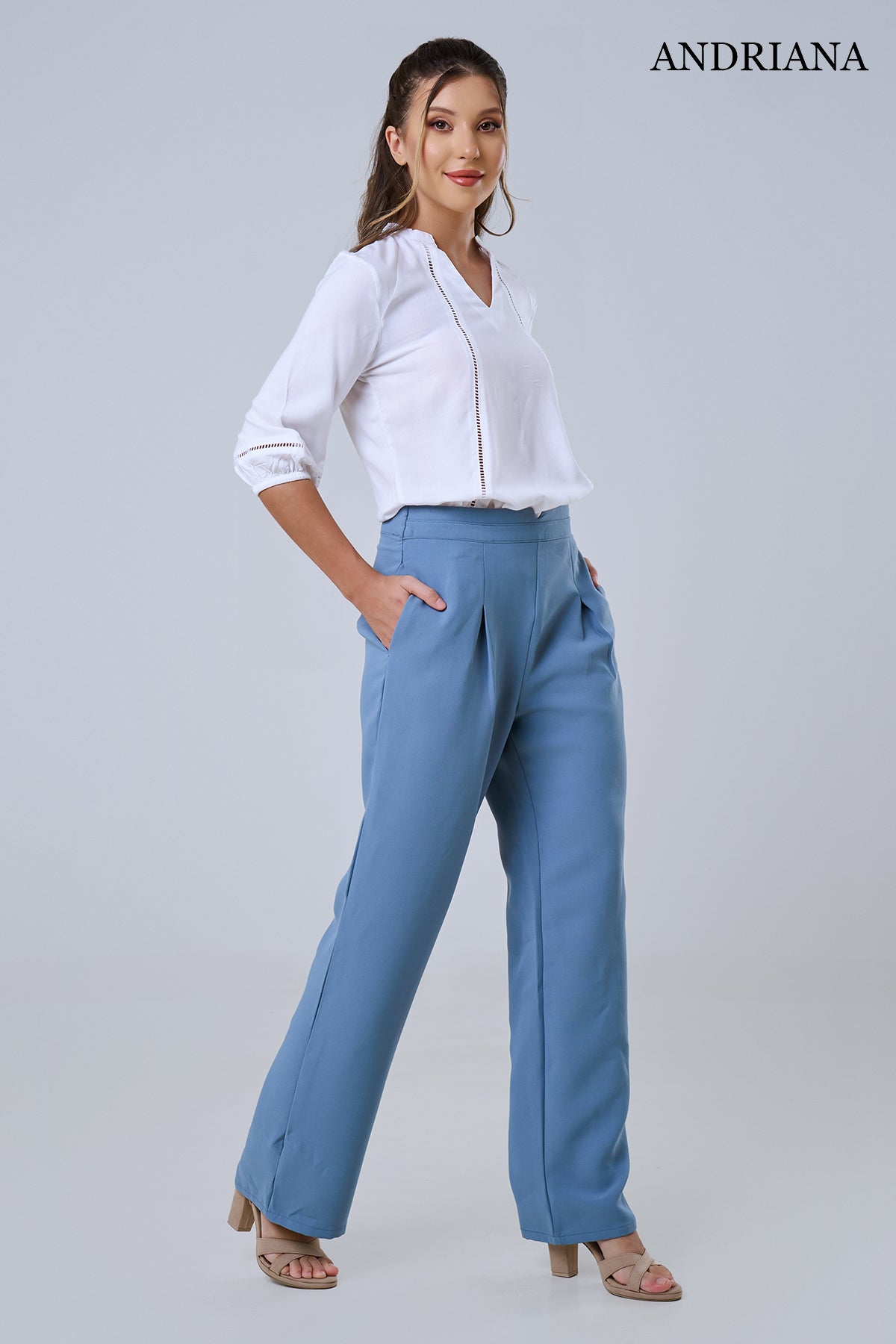 Andriana Elegance Women's Straight Legg Chic Office Pant