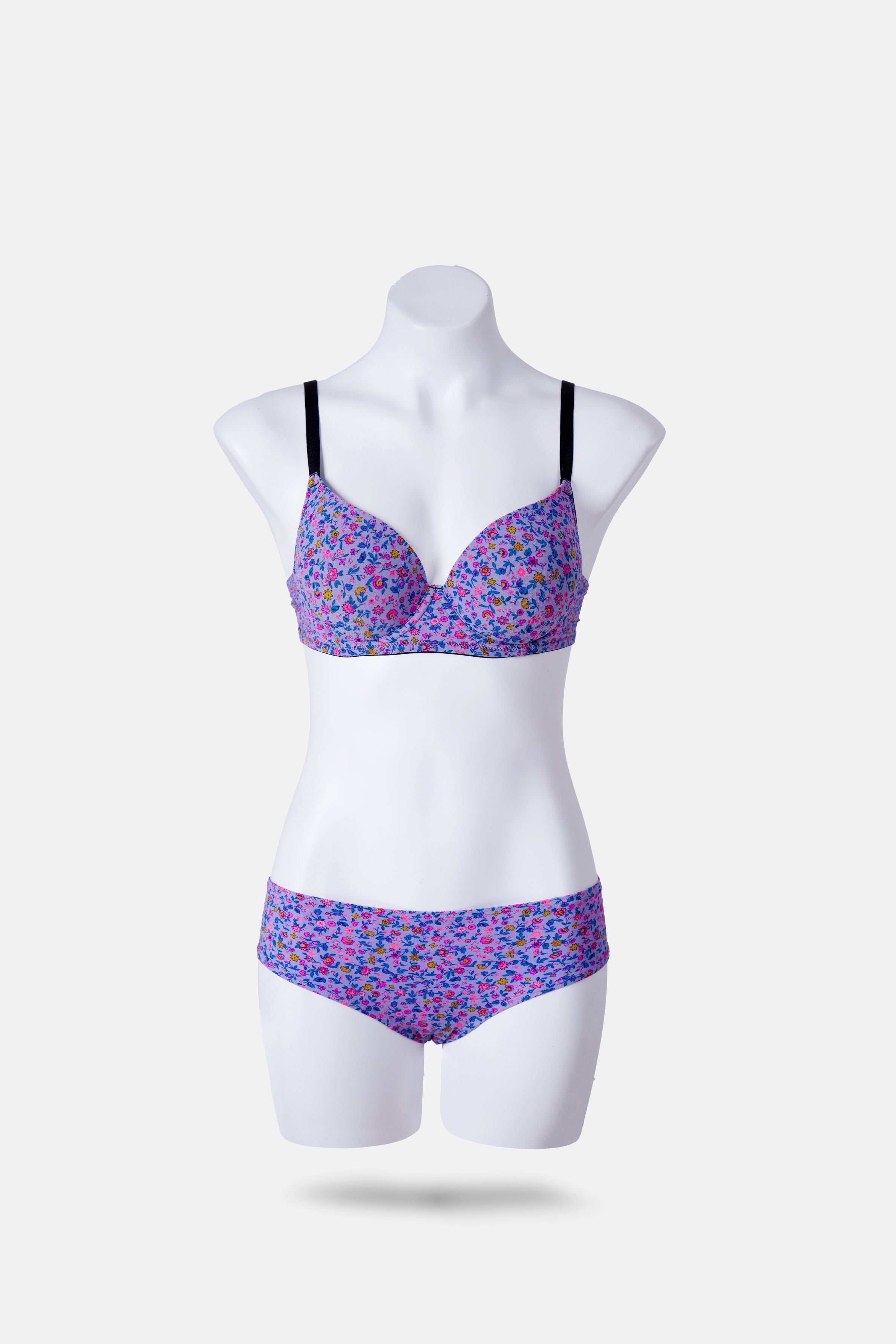Envogue Blue Padded Floral Bra