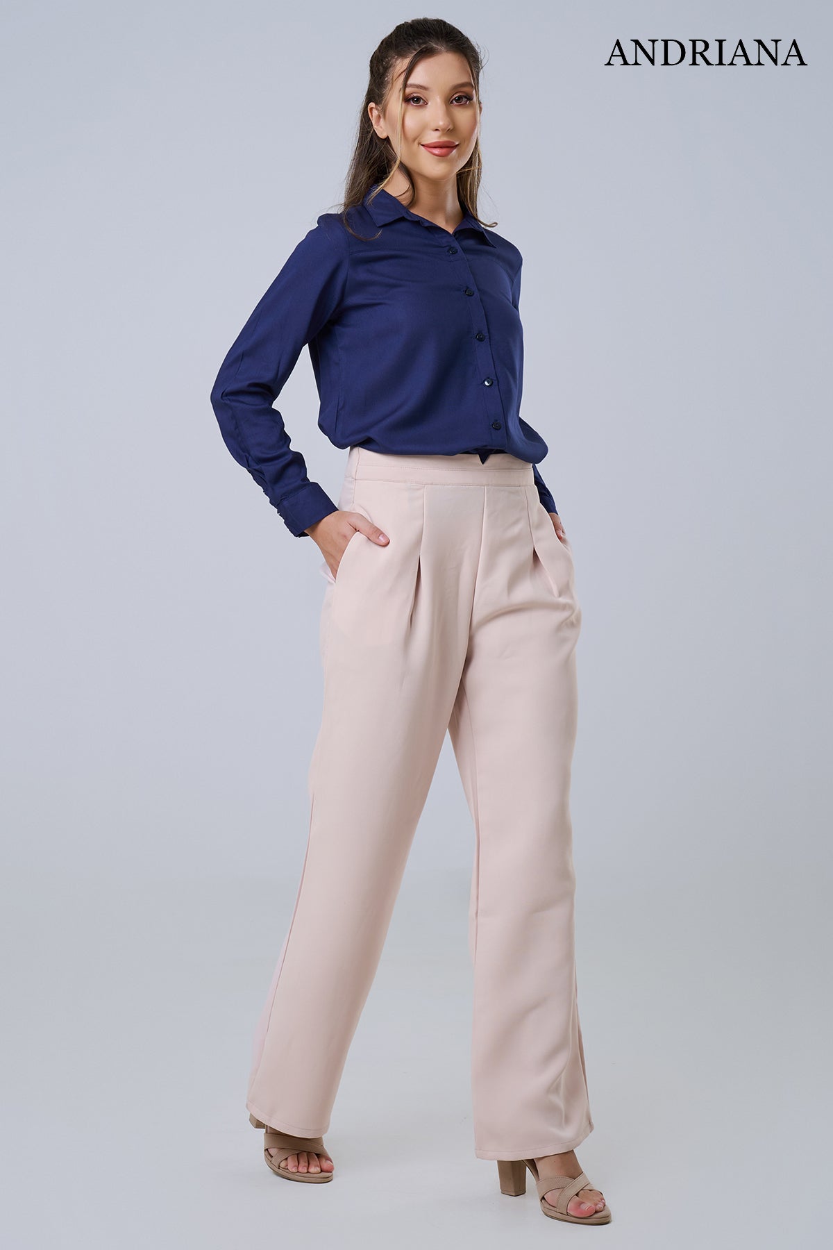 Andriana Elegance Women's Straight Legg Chic Office Pant