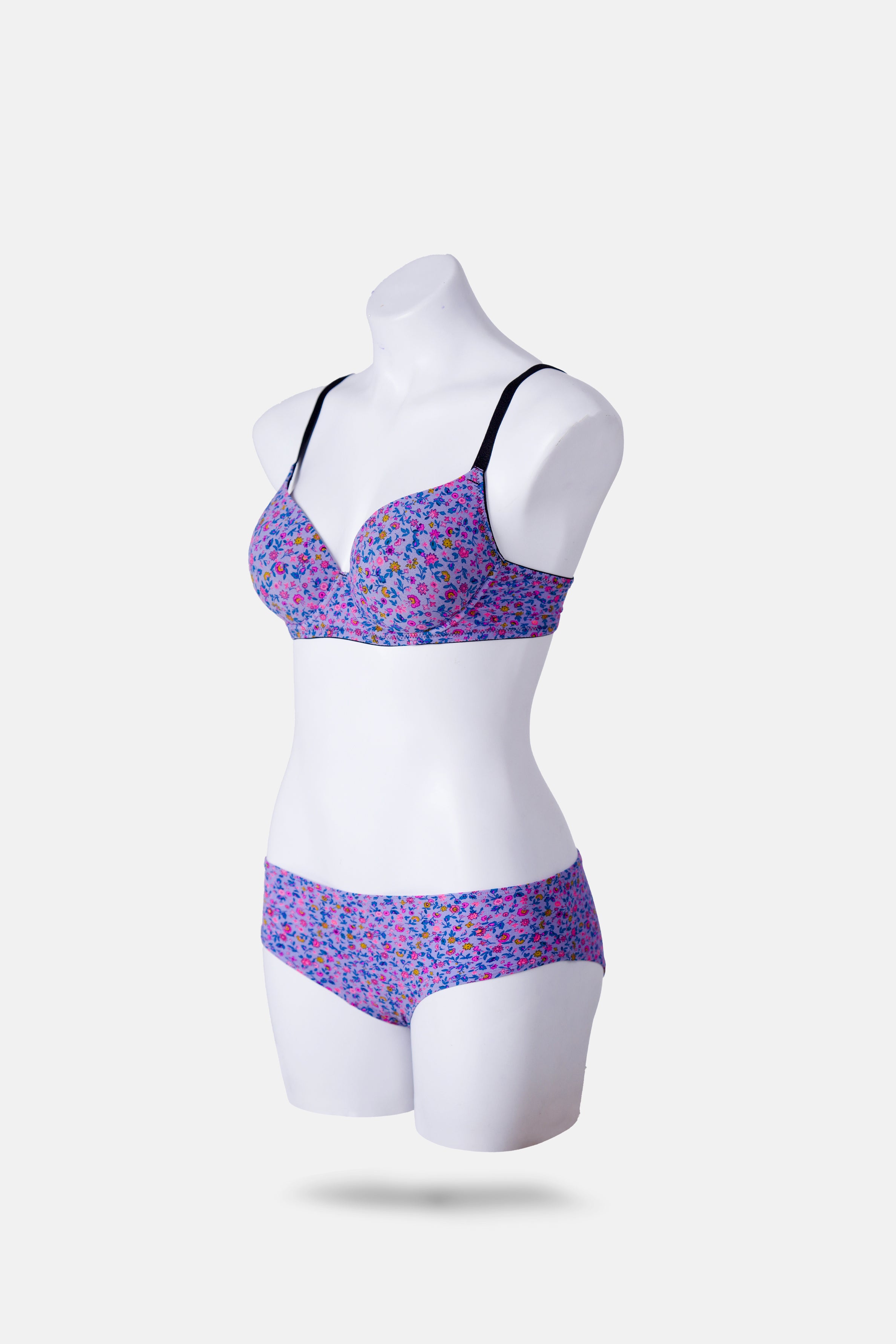 Envogue Blue Padded Floral Bra