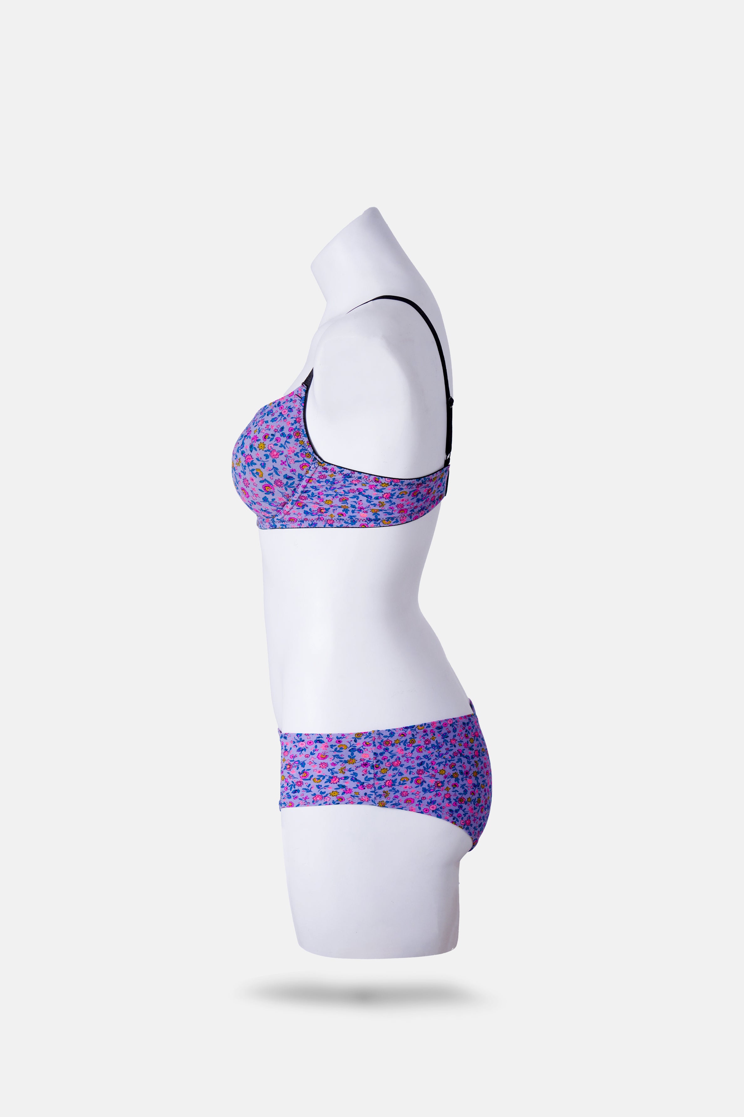 Envogue Blue Padded Floral Bra