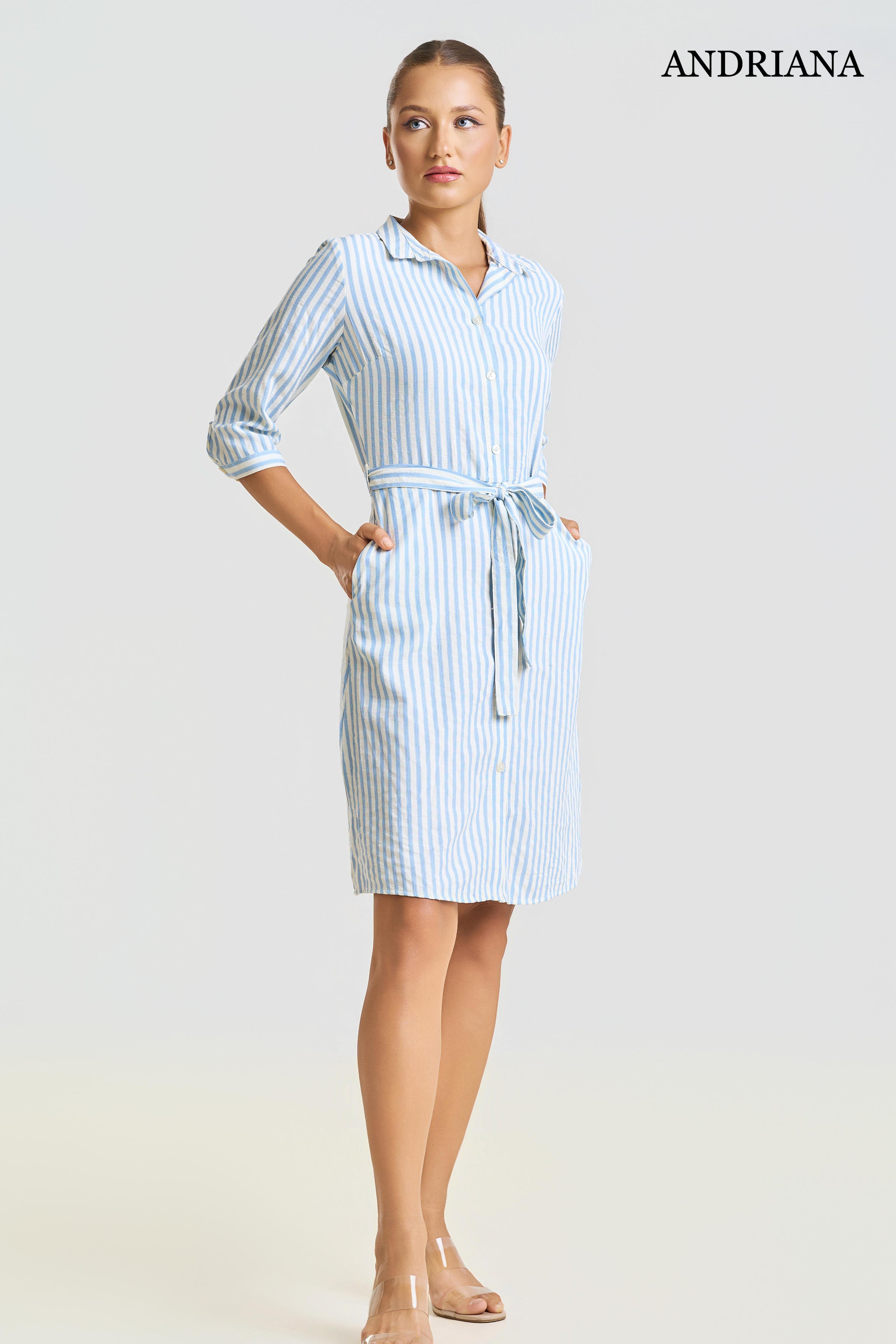 Andriana Women's Striped Dress - Formal Wear