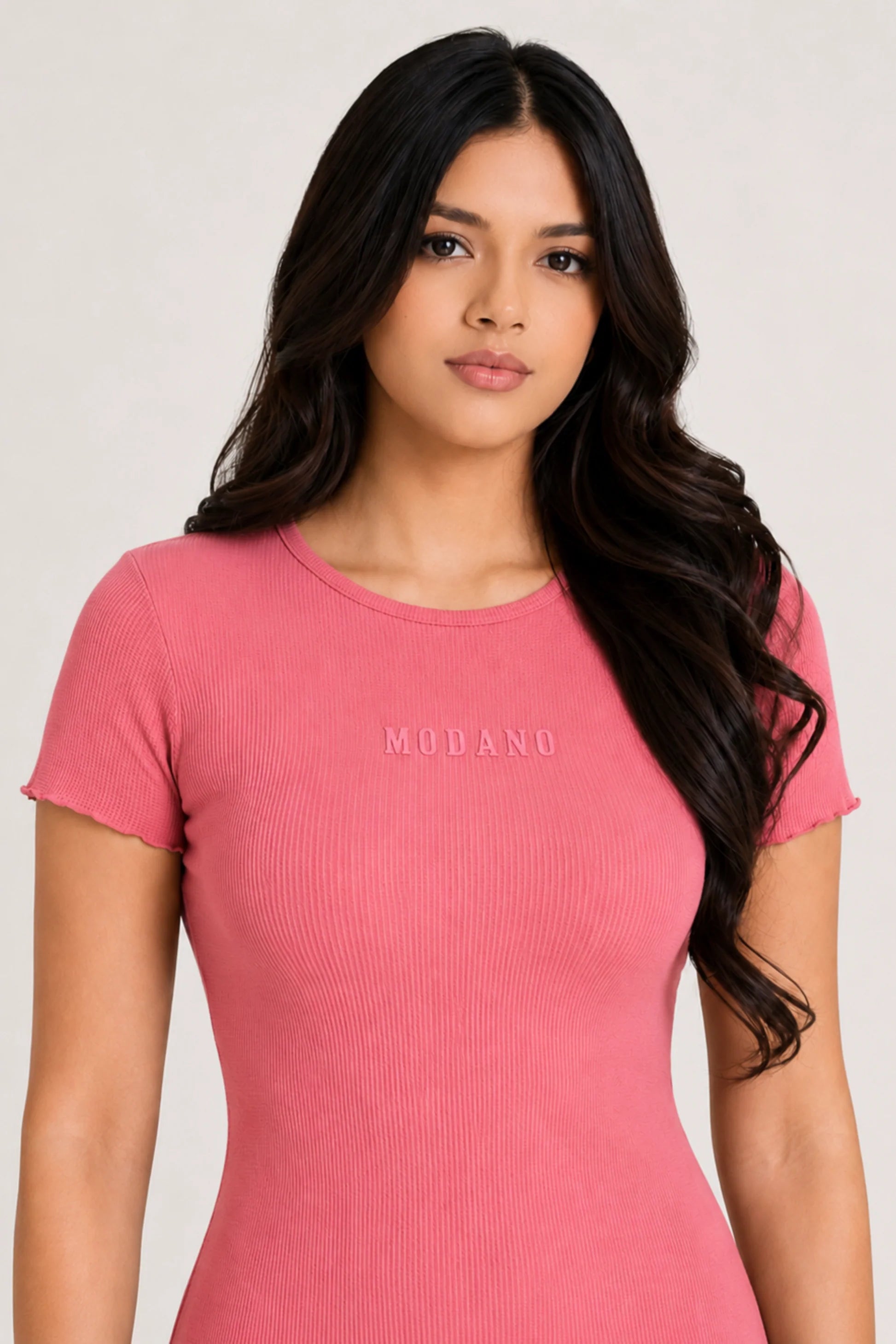 MODANO Women's Short Sleeve Casual Dress -  Pink