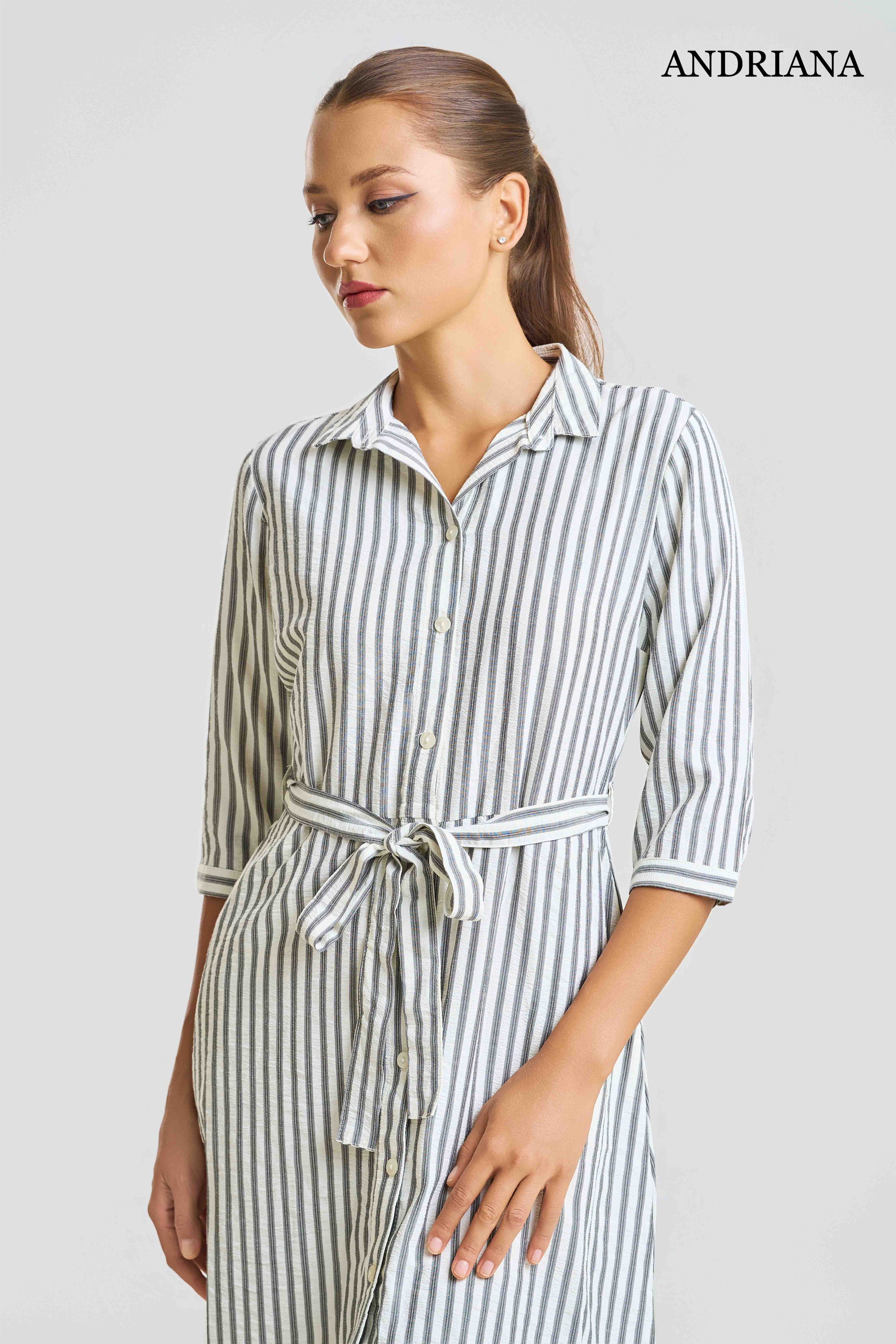 Andriana Women's Striped Dress - Formal Wear