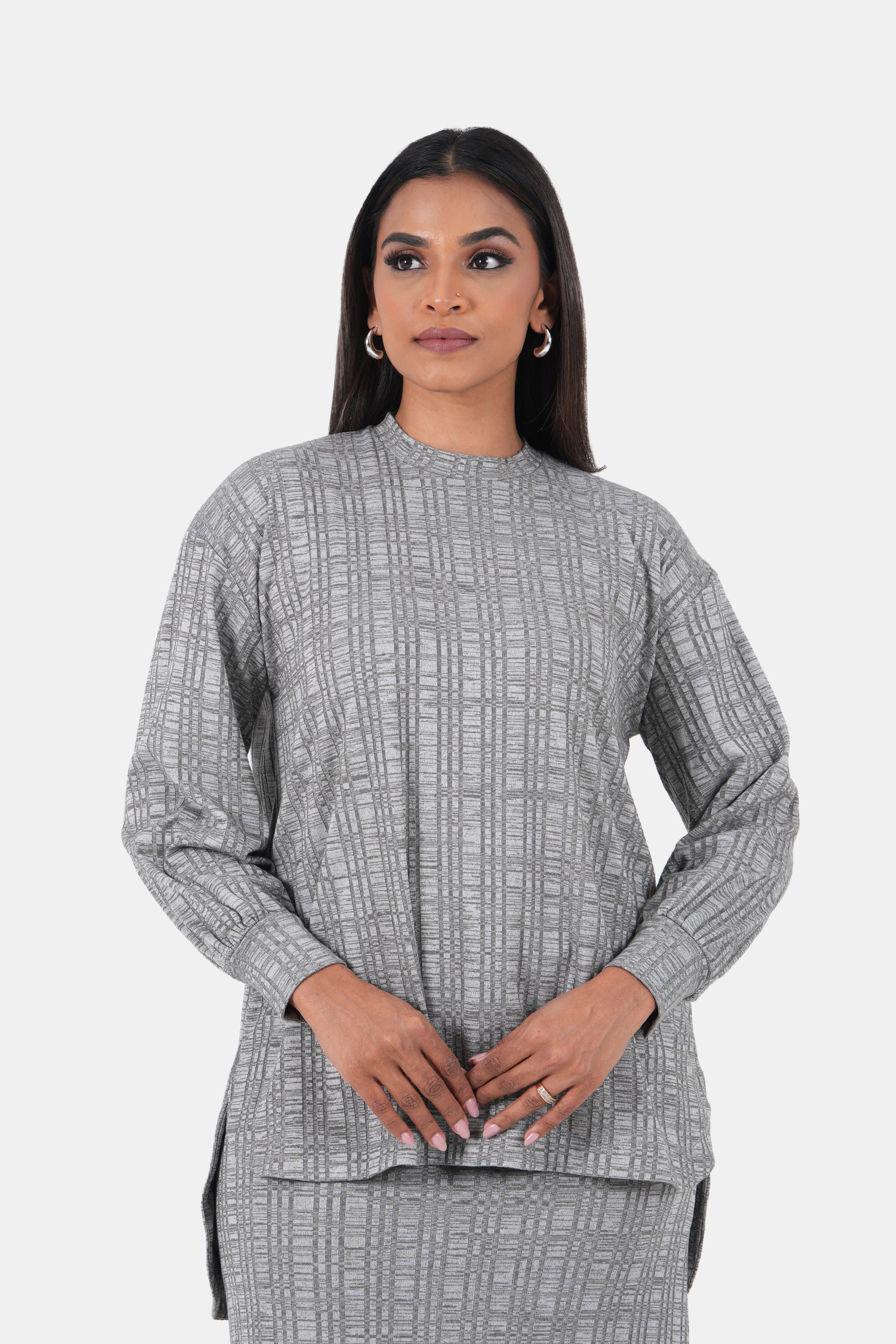 Hada SCENE Women's Luxe Street Plain Long Sleeve Top