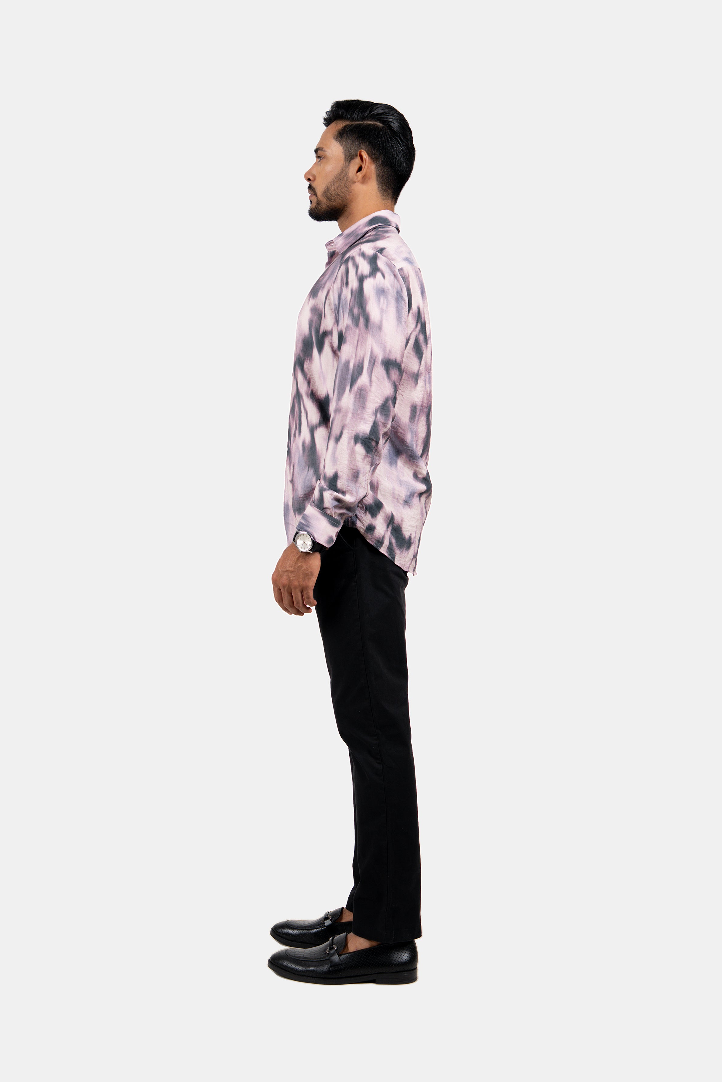 King Street Men's Casual Printed Shirt