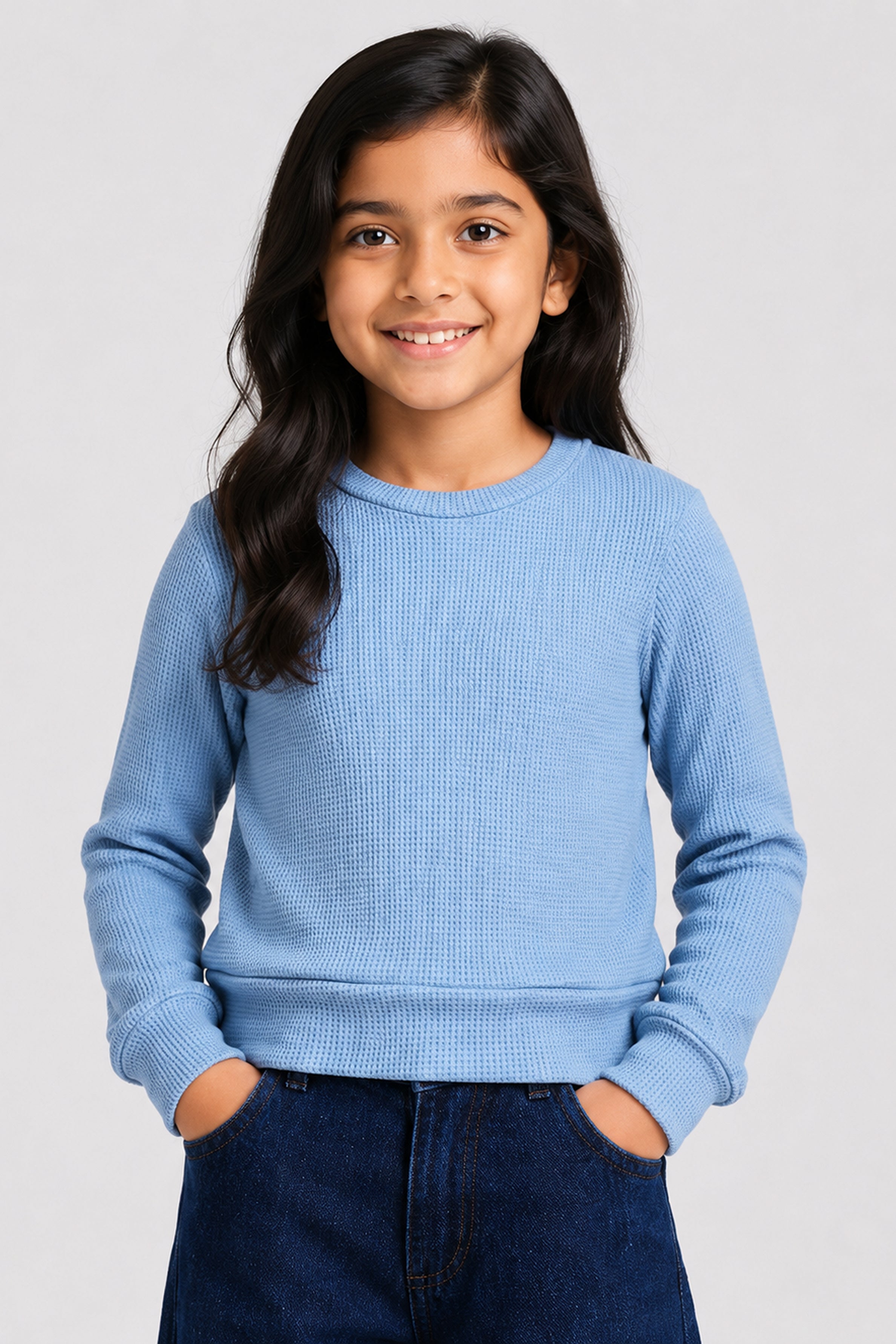 LITTLE MODANO Kids' Blue Long-Sleeve Tee