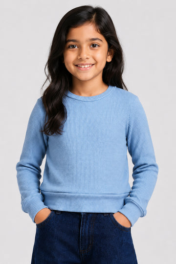 LITTLE MODANO Kids' Blue Long-Sleeve Tee