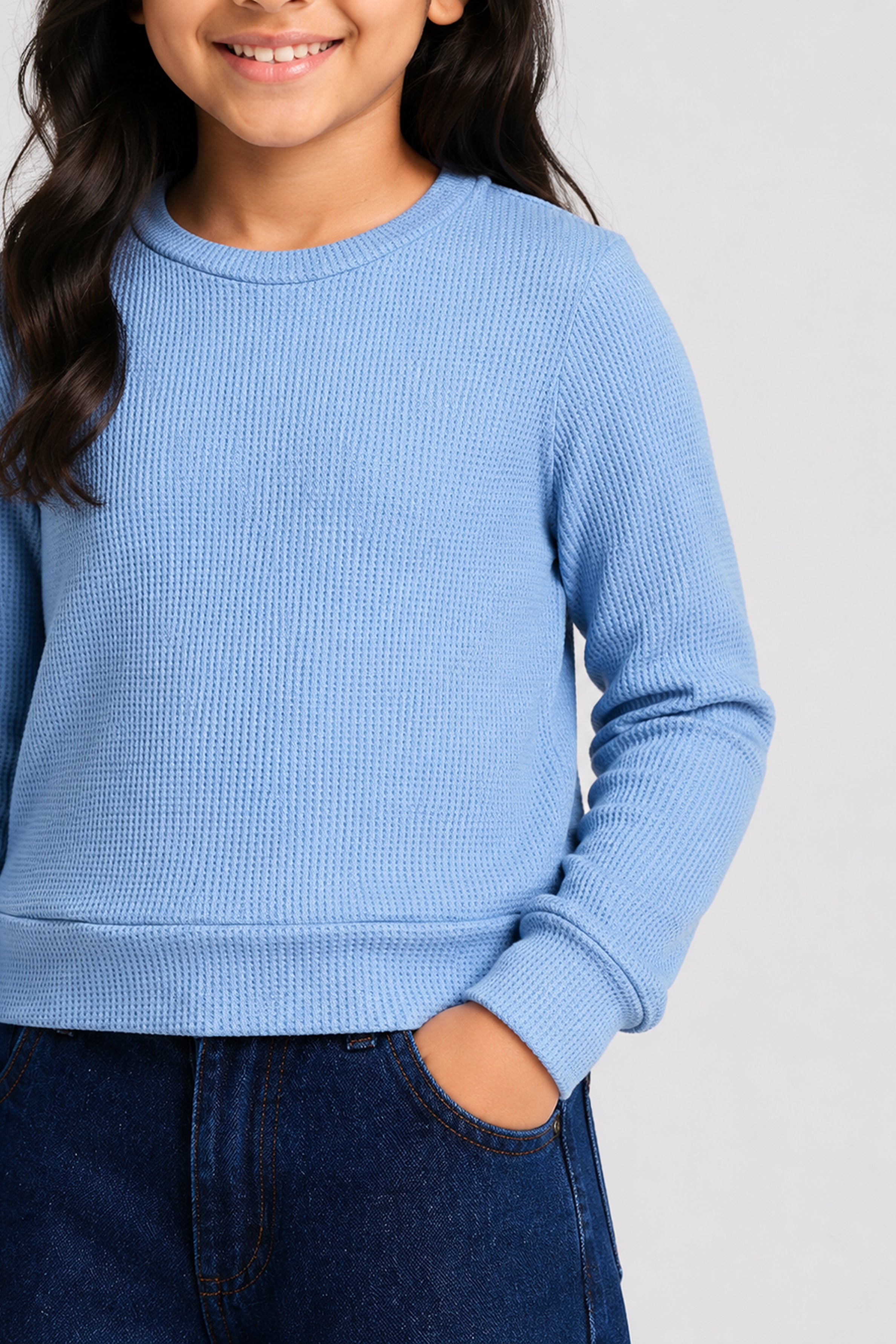 LITTLE MODANO Kids' Blue Long-Sleeve Tee