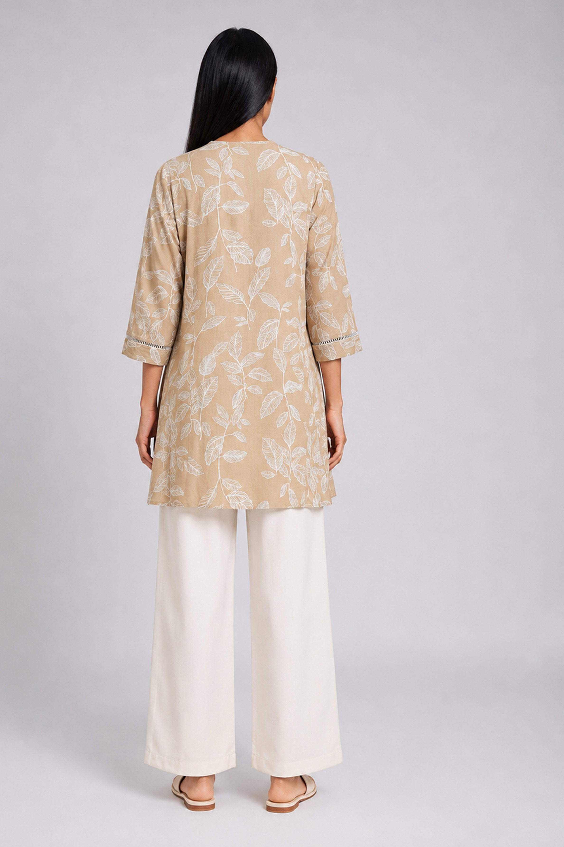 HADA Women's Casual Printed Kurta - Brown