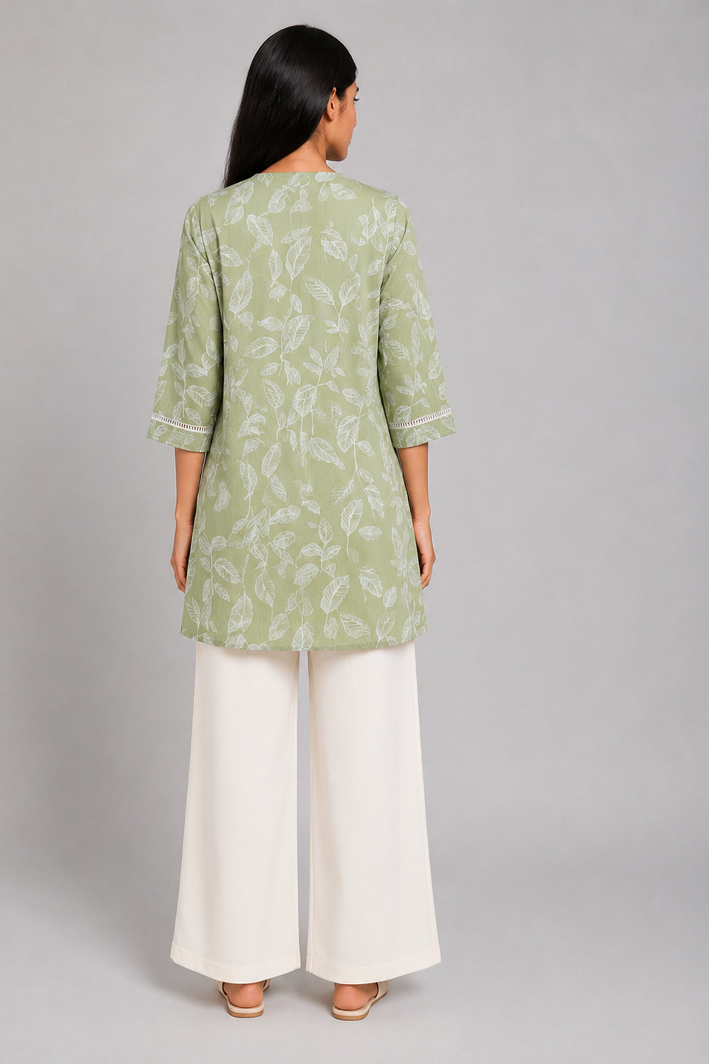 HADA Women's Casual Printed Kurta - Green