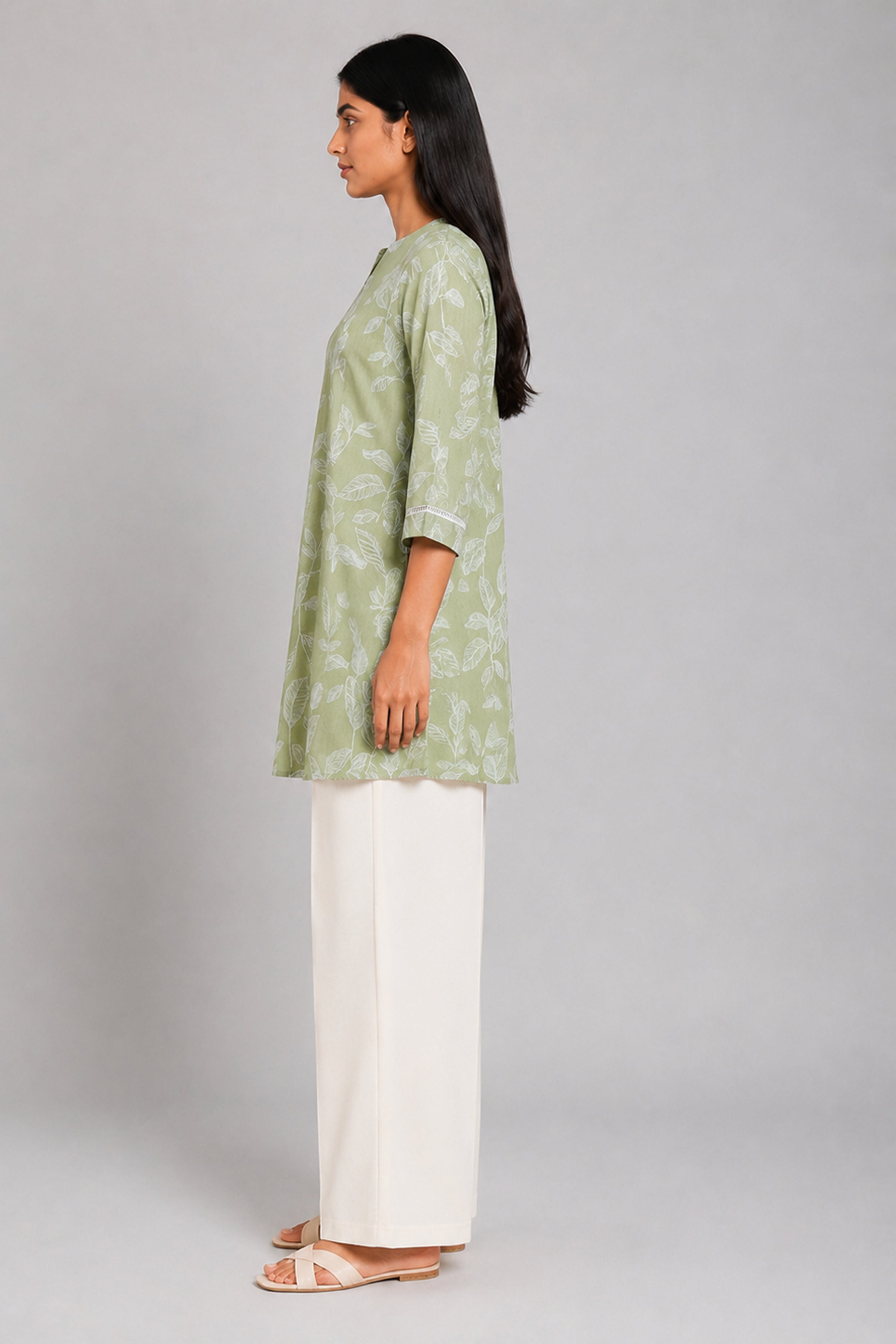 HADA Women's Casual Printed Kurta - Green