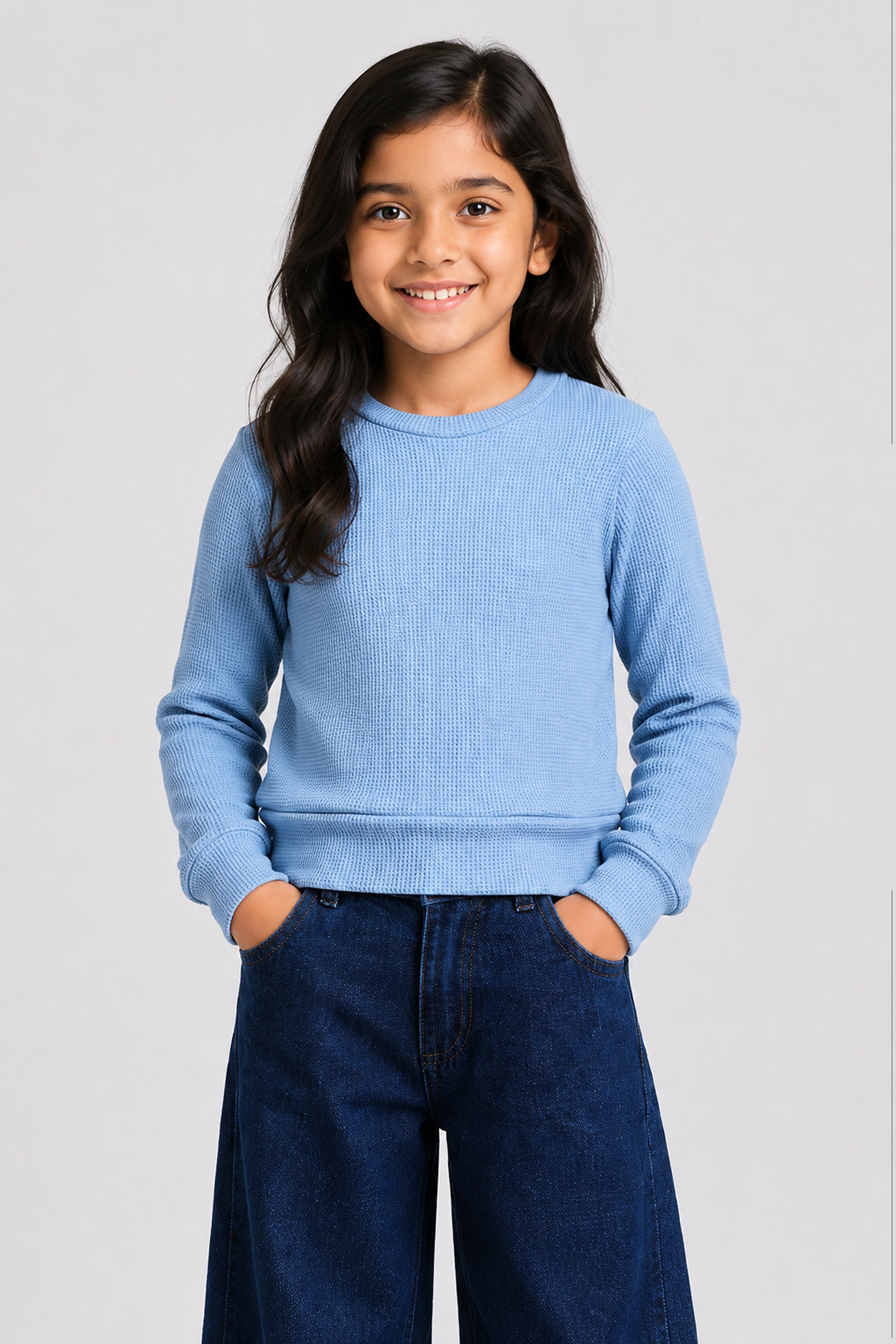 LITTLE MODANO Kids' Blue Long-Sleeve Tee