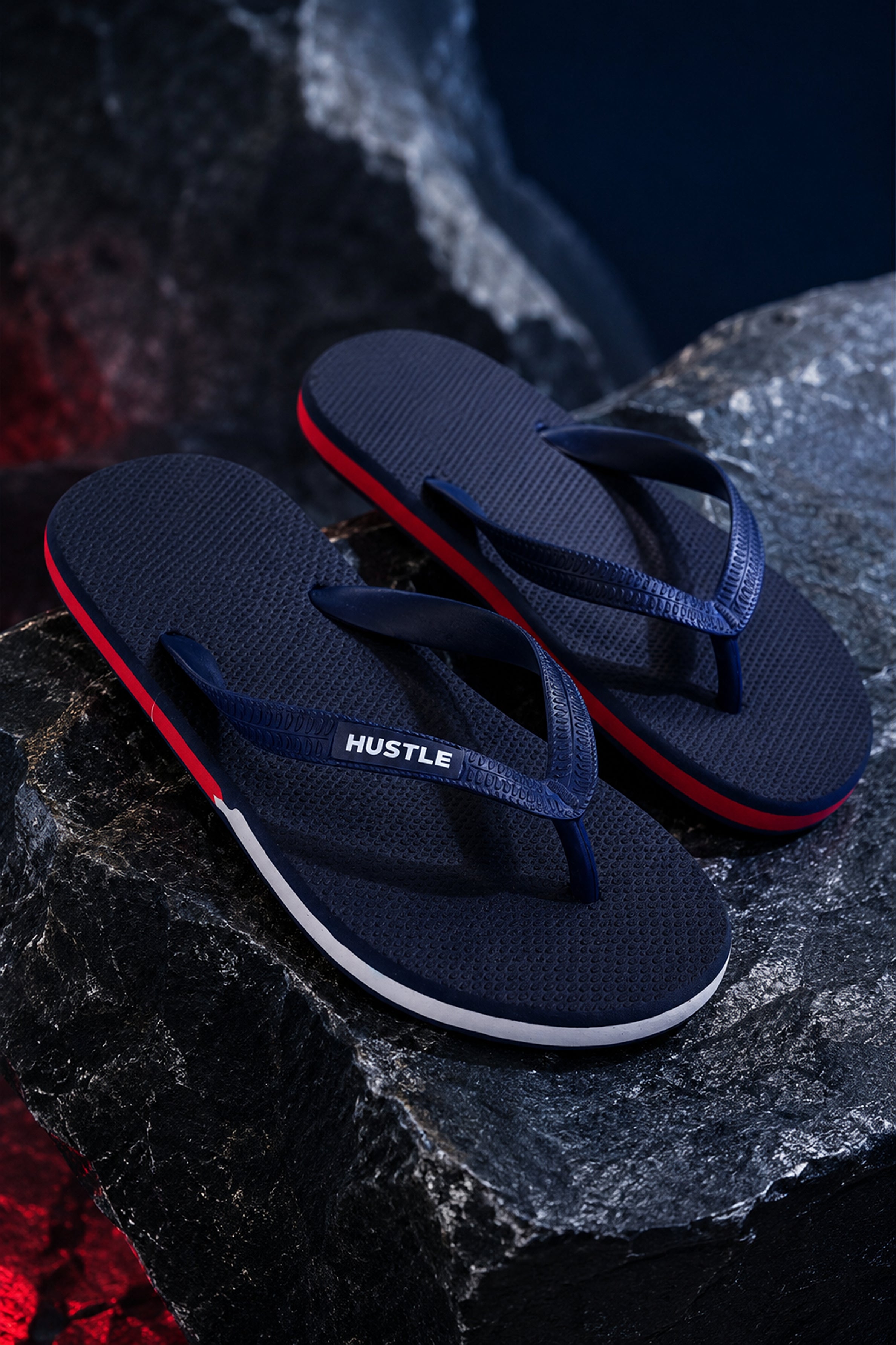 HUSTLE Men's Flip Flops - Blue