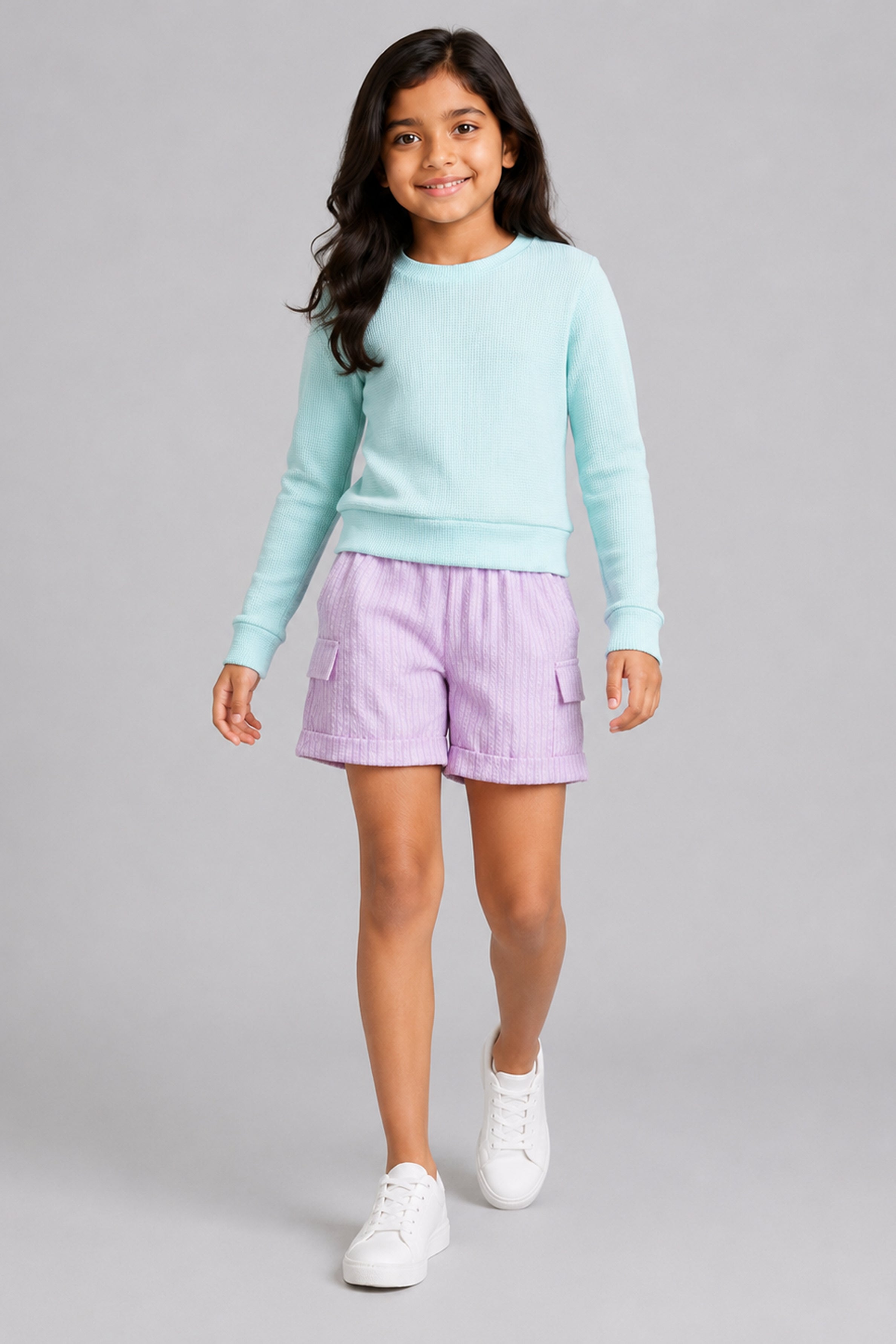 LITTLE MODANO Kids' Light Green Long-Sleeve Tee
