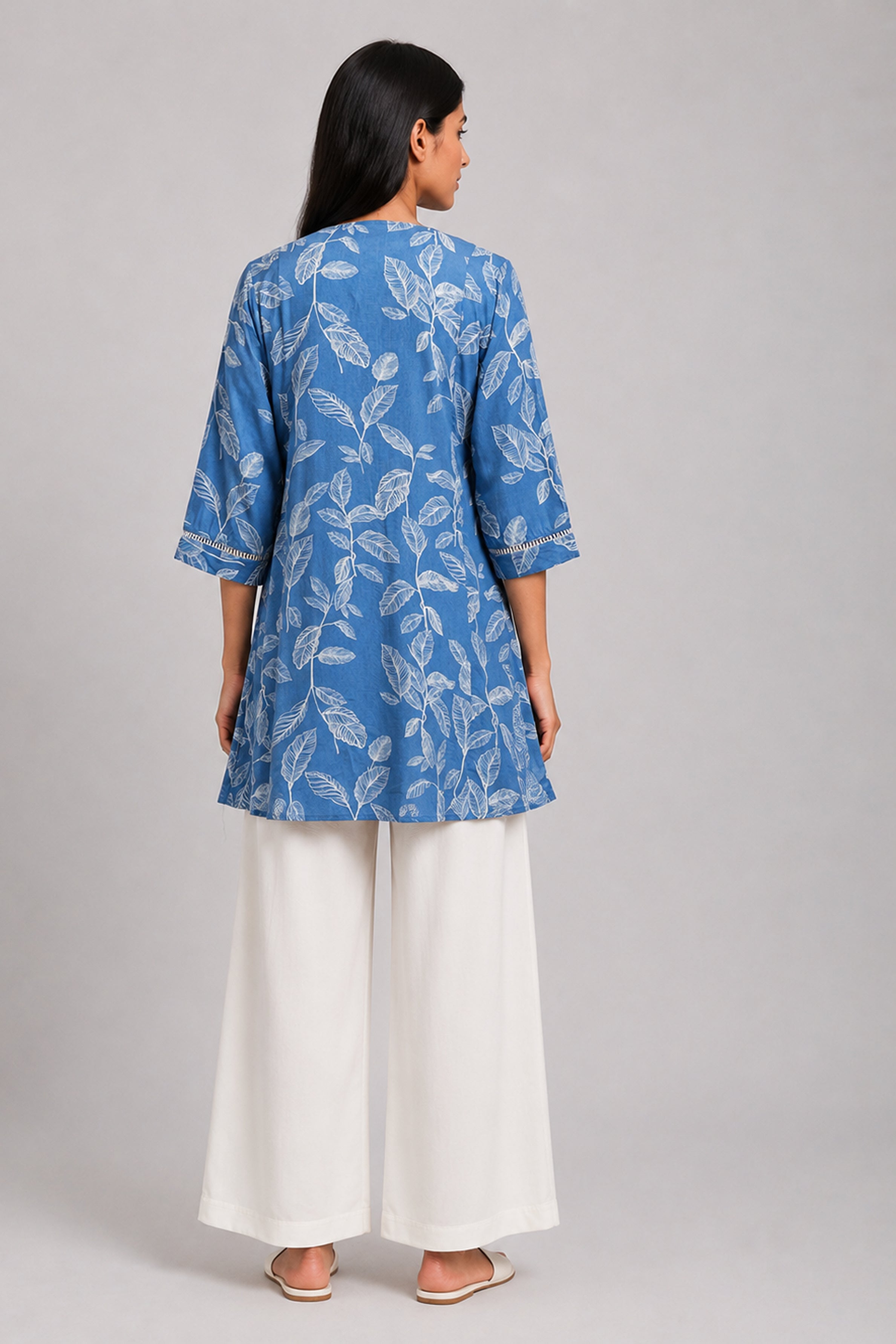 HADA Women's Casual Printed Kurta - Blue