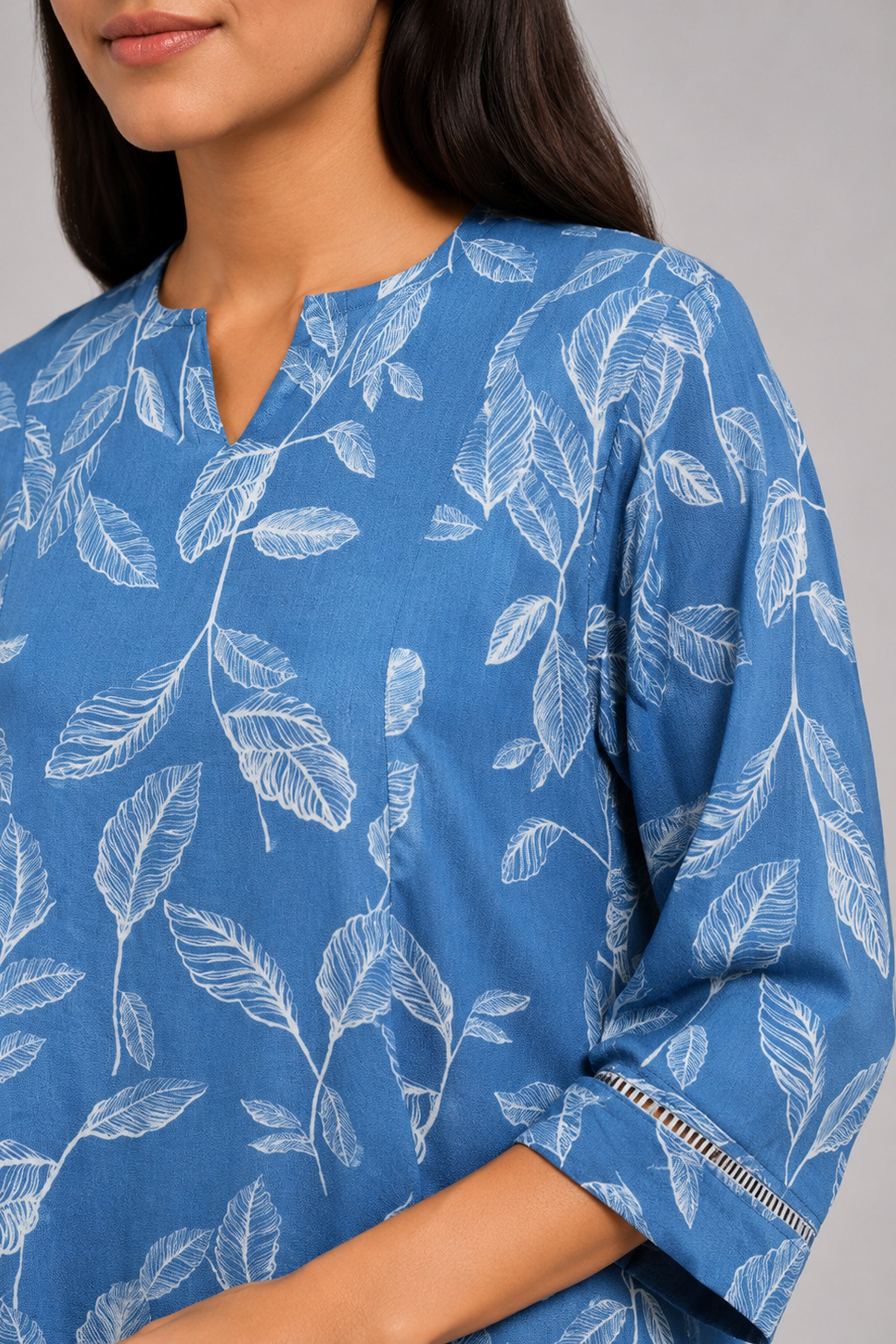 HADA Women's Casual Printed Kurta - Blue
