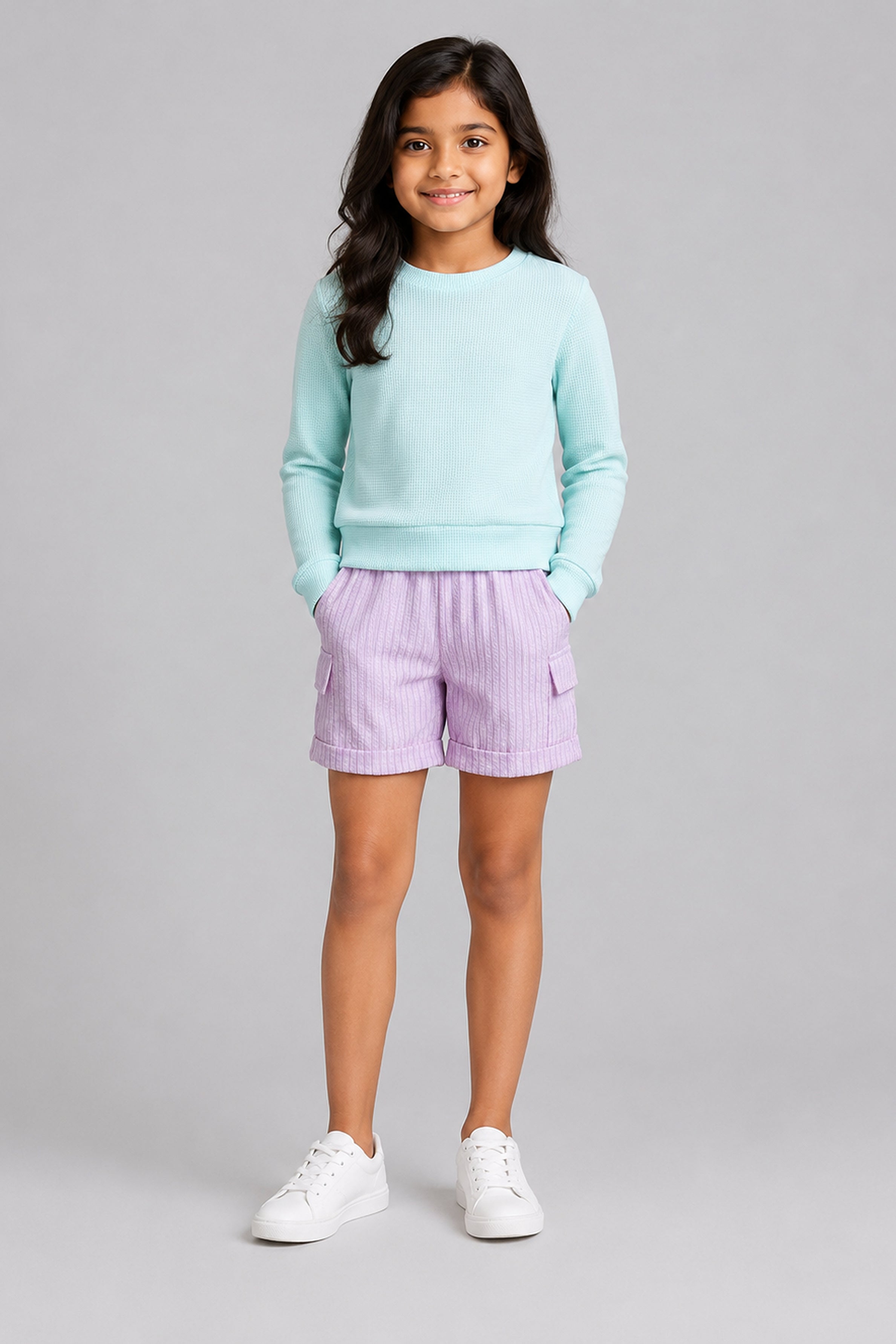 LITTLE MODANO Kids' Light Green Long-Sleeve Tee