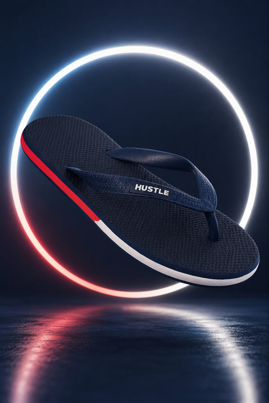 HUSTLE Men's Blue Flip Flops