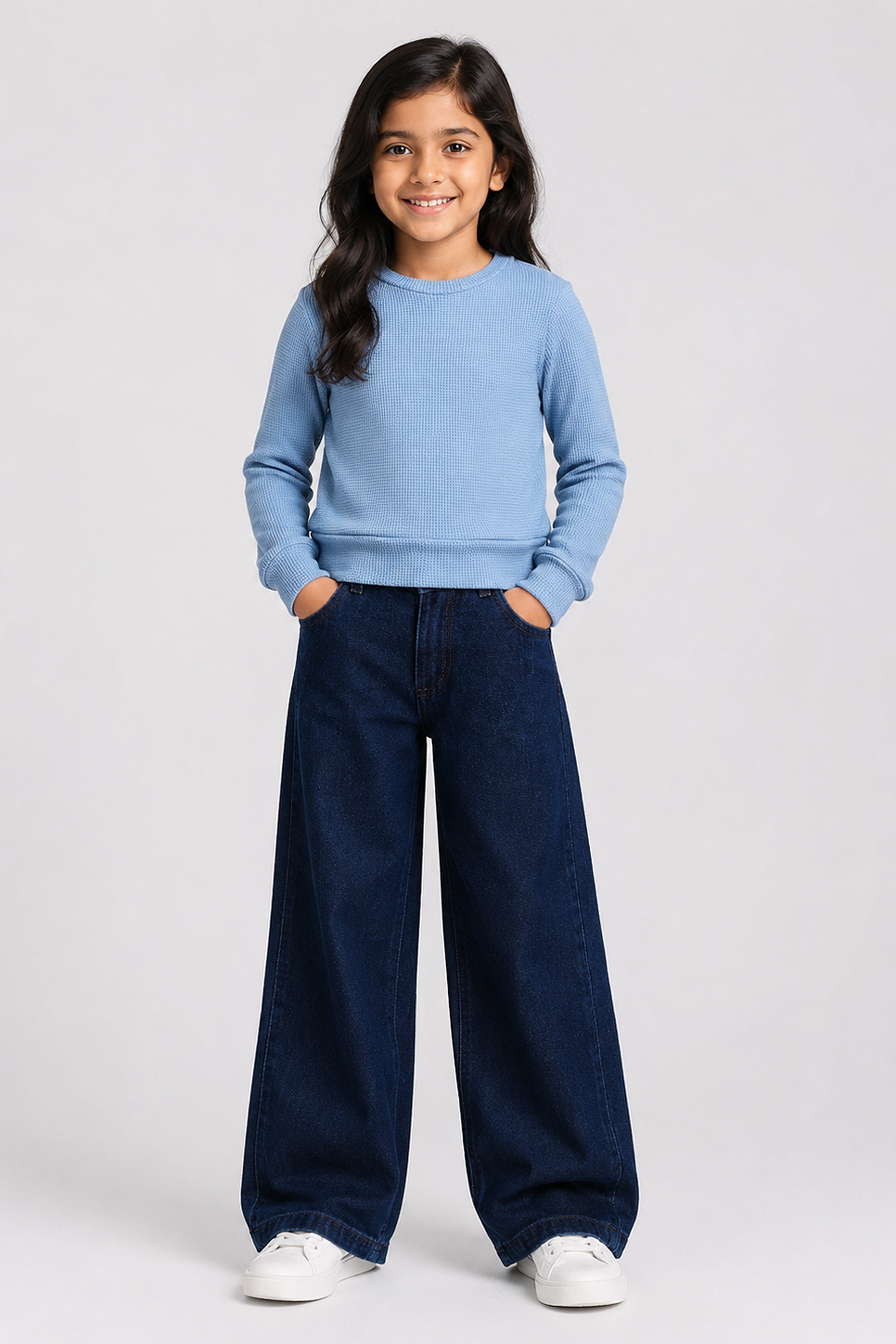 LITTLE MODANO Kids' Blue Long-Sleeve Tee