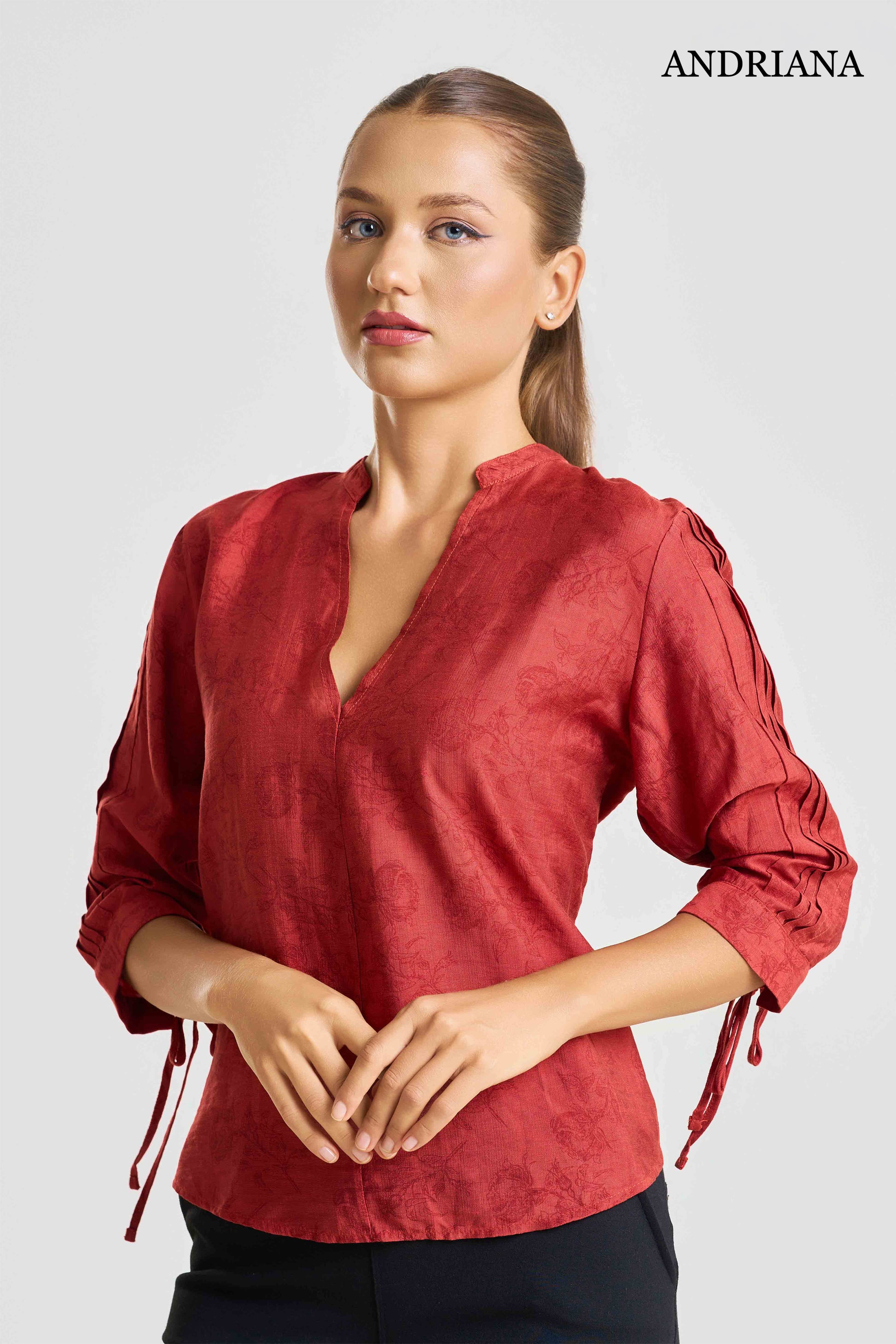 Andriana Women's  Printed Blouse - Formal Wear