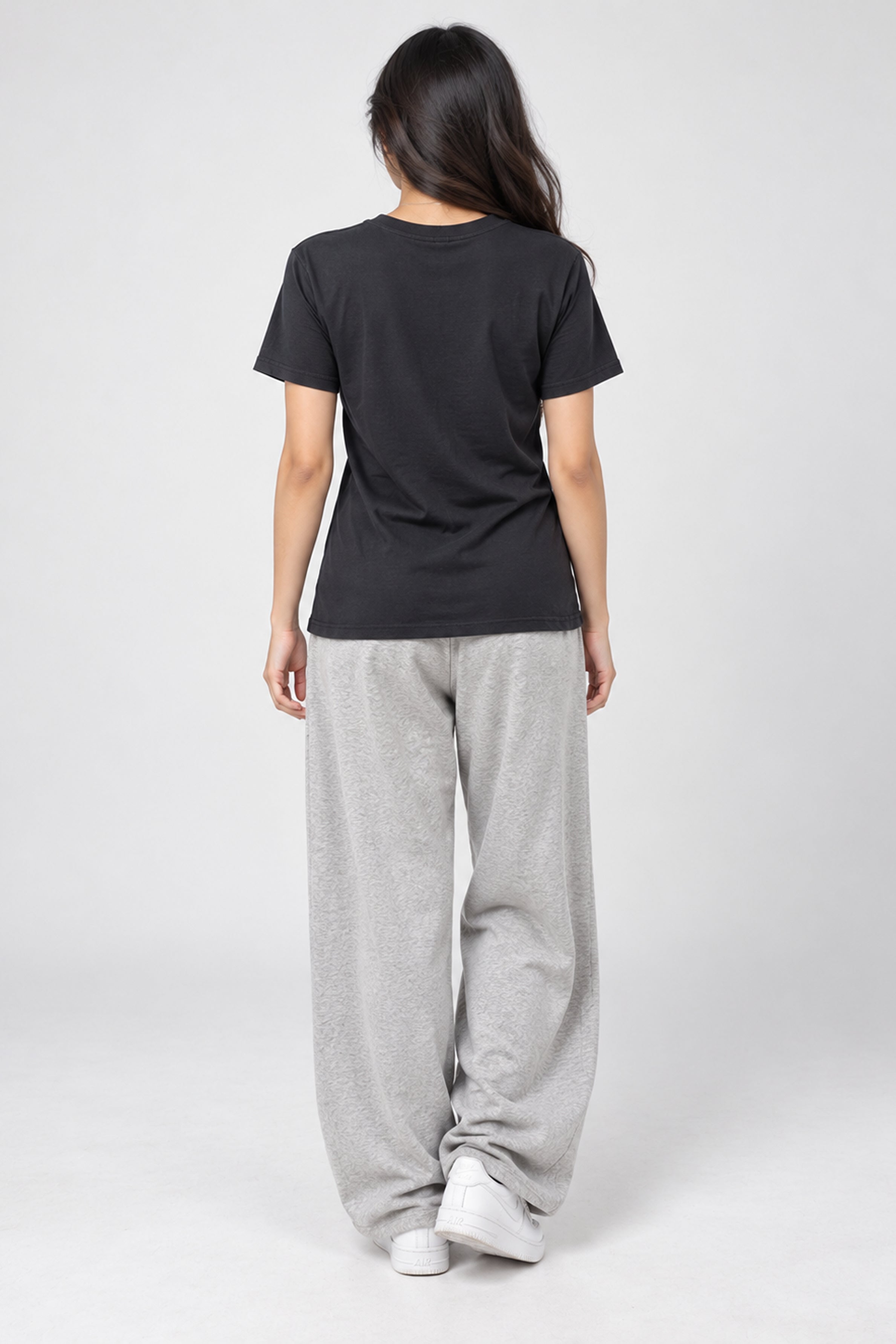 LOLI Women's Crew Neck Regular Tees - Black