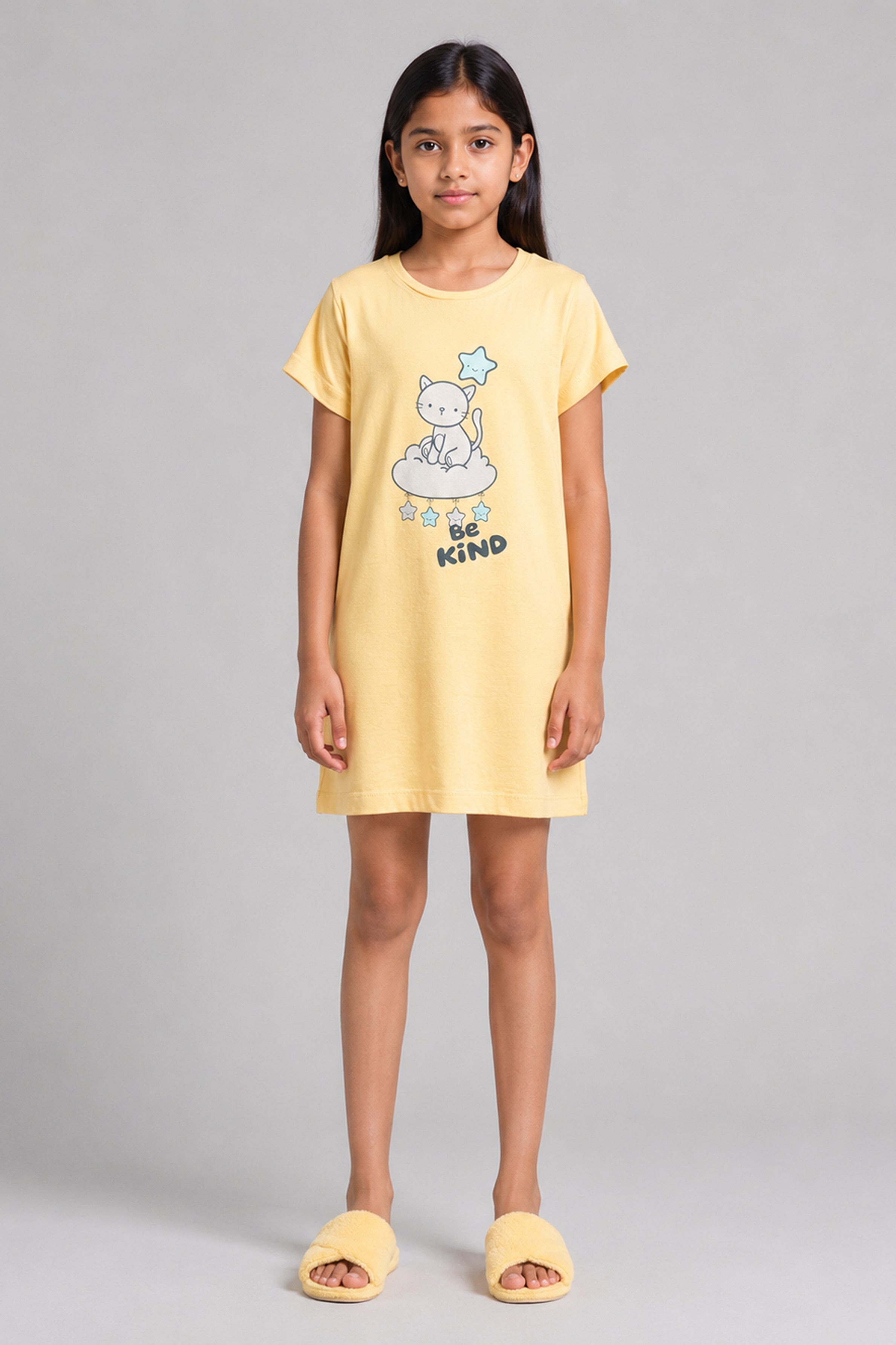 YAWN Kids Girls Night Dress - Yellow