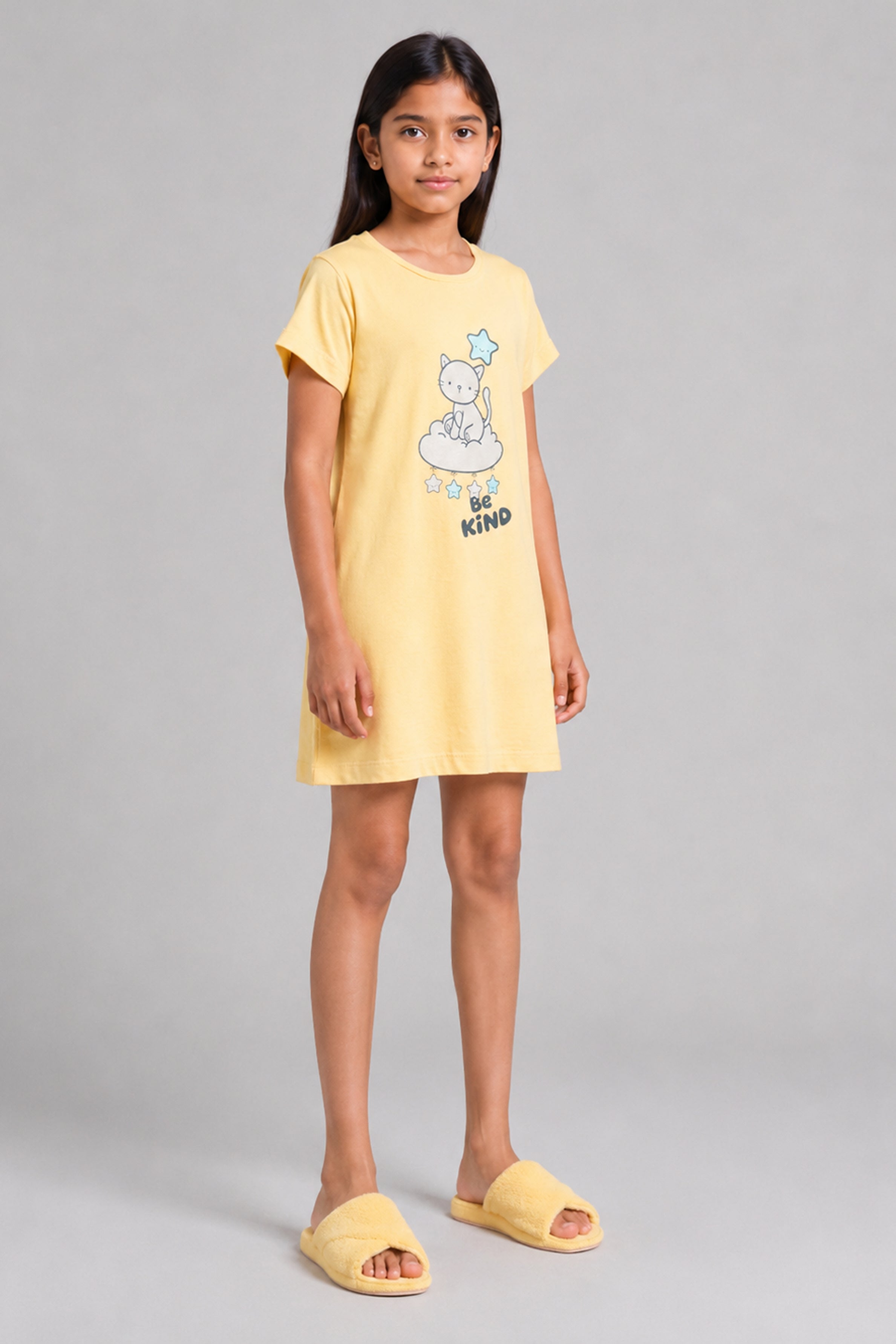 YAWN Kids Girls Night Dress - Yellow