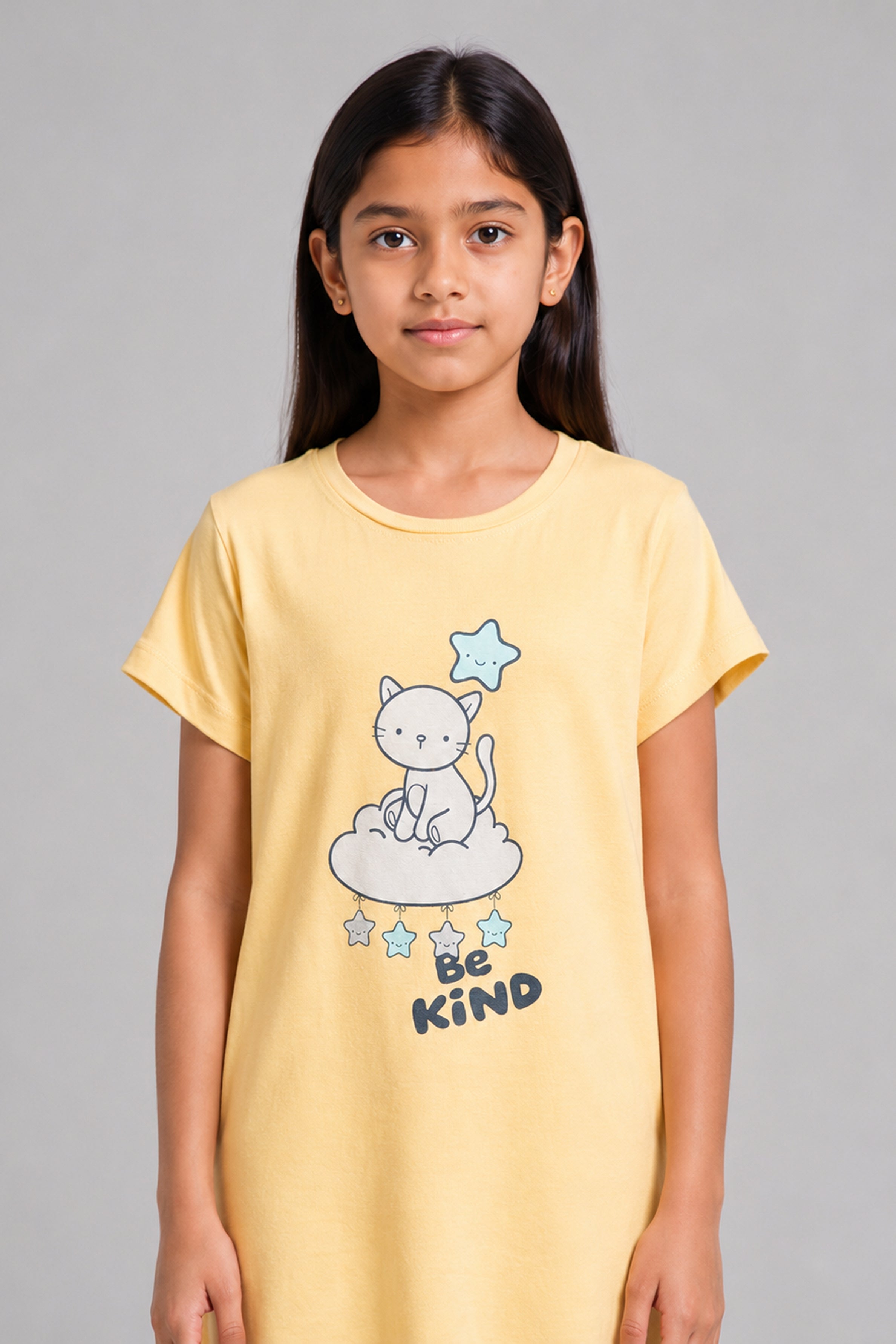YAWN Kids Girls Night Dress - Yellow