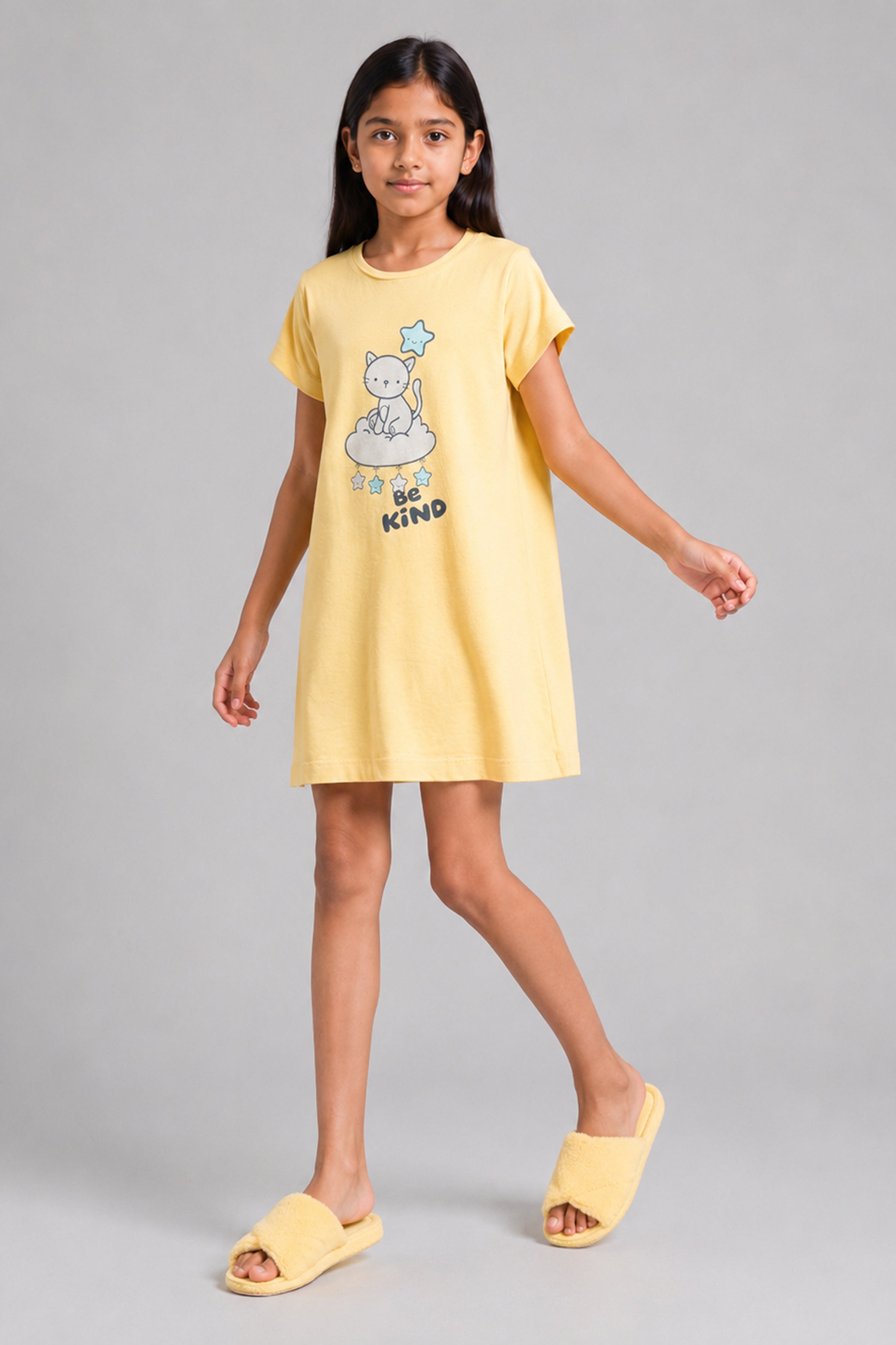 YAWN Kids Girls Night Dress - Yellow