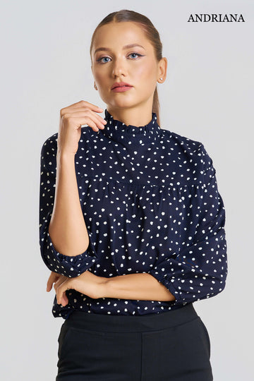 ANdriana Women's Polka Dots Blouse - Formal Wear