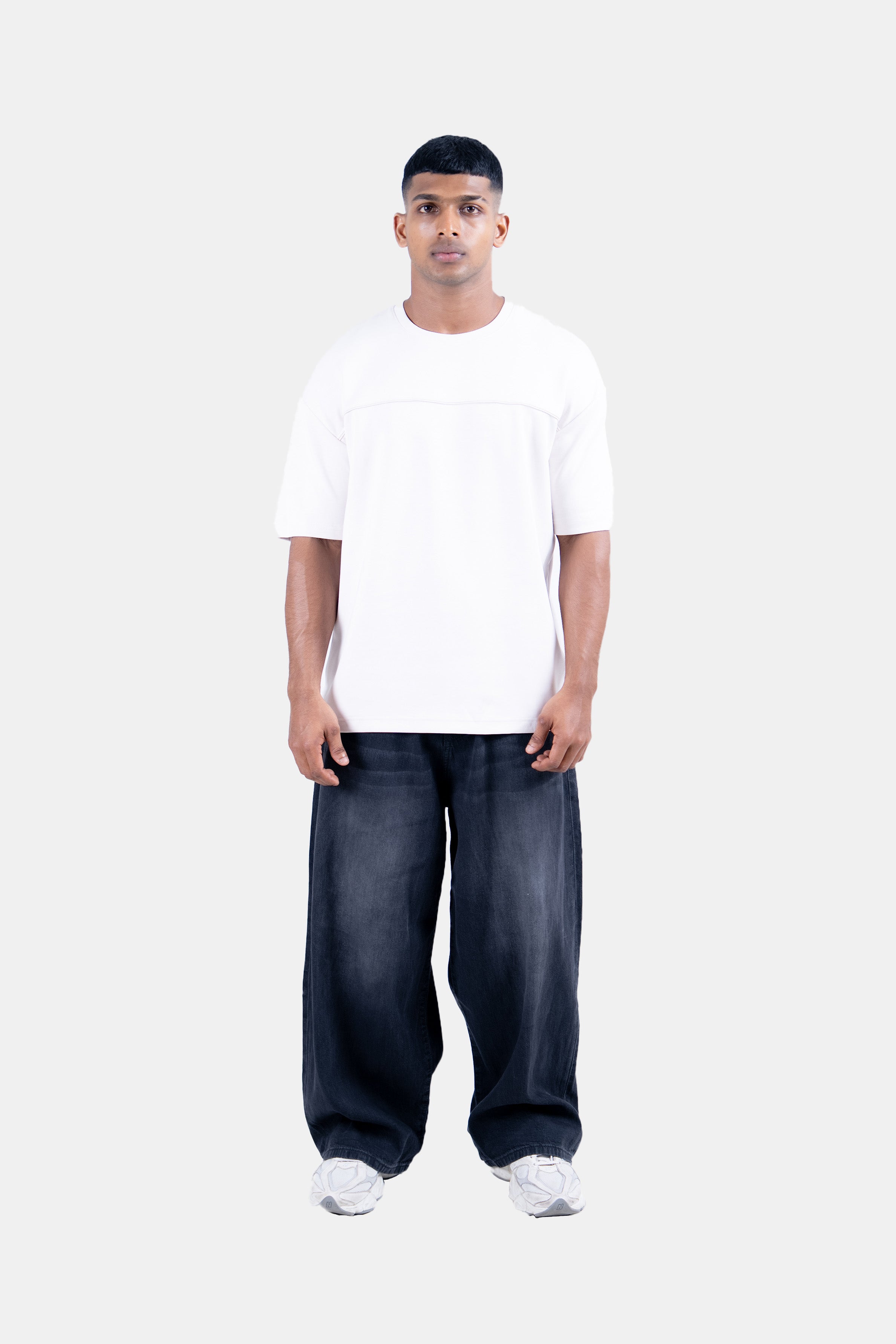 Hustle Men's Crew Neck T-Shirt - Khaki, White & Dark Green