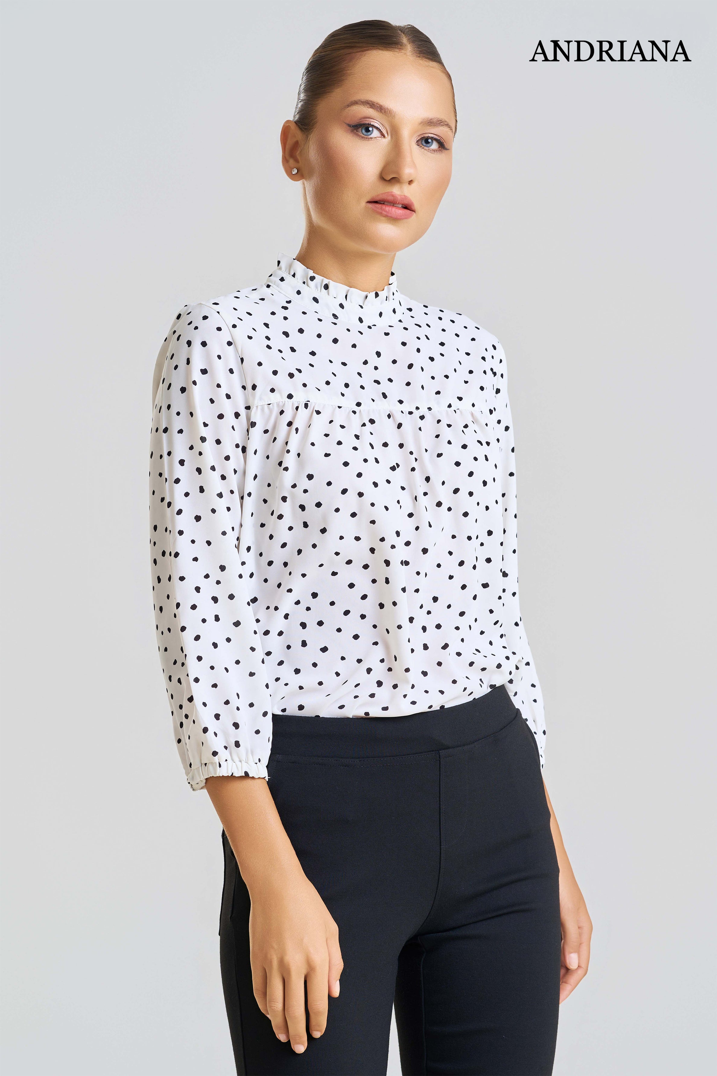 ANDRIANA Women's Printed Formal Blouse