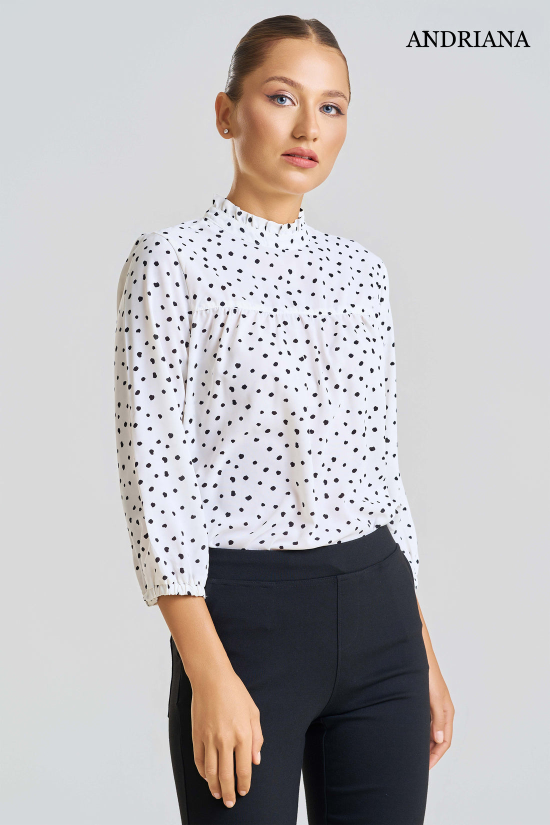 ANdriana Women's Polka Dots Blouse - Formal Wear