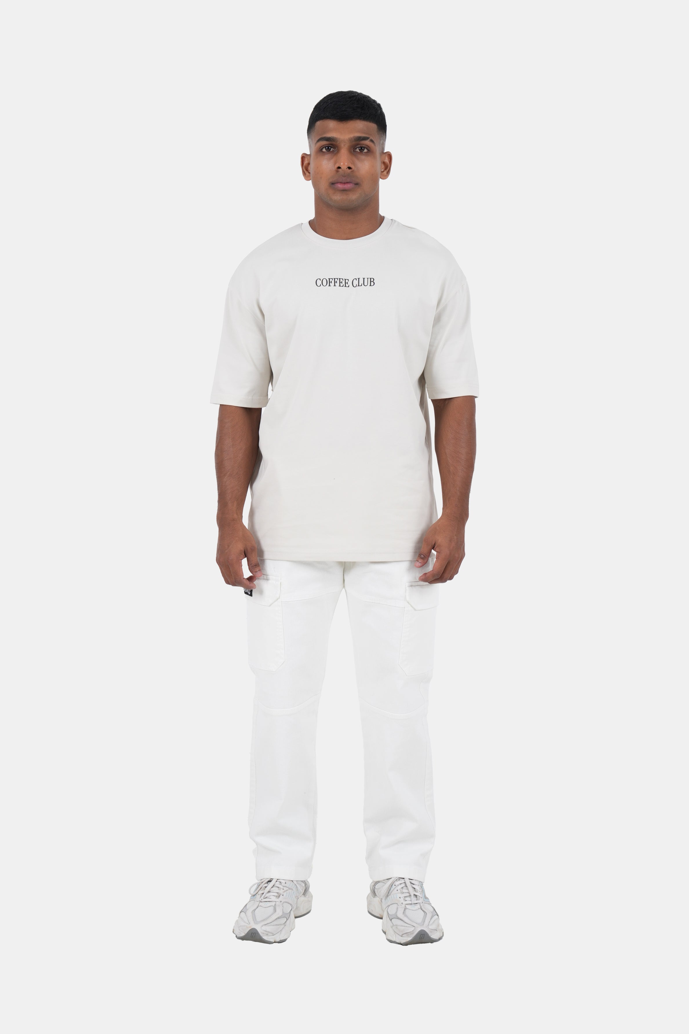 Hustle Men's Printed Crew Neck T-Shirt - Neutral Tones