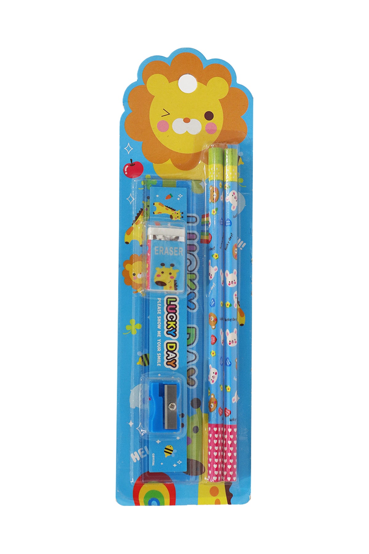 Stationery Set For Kids (Pencil,Eraser,Sharpener,Ruler)