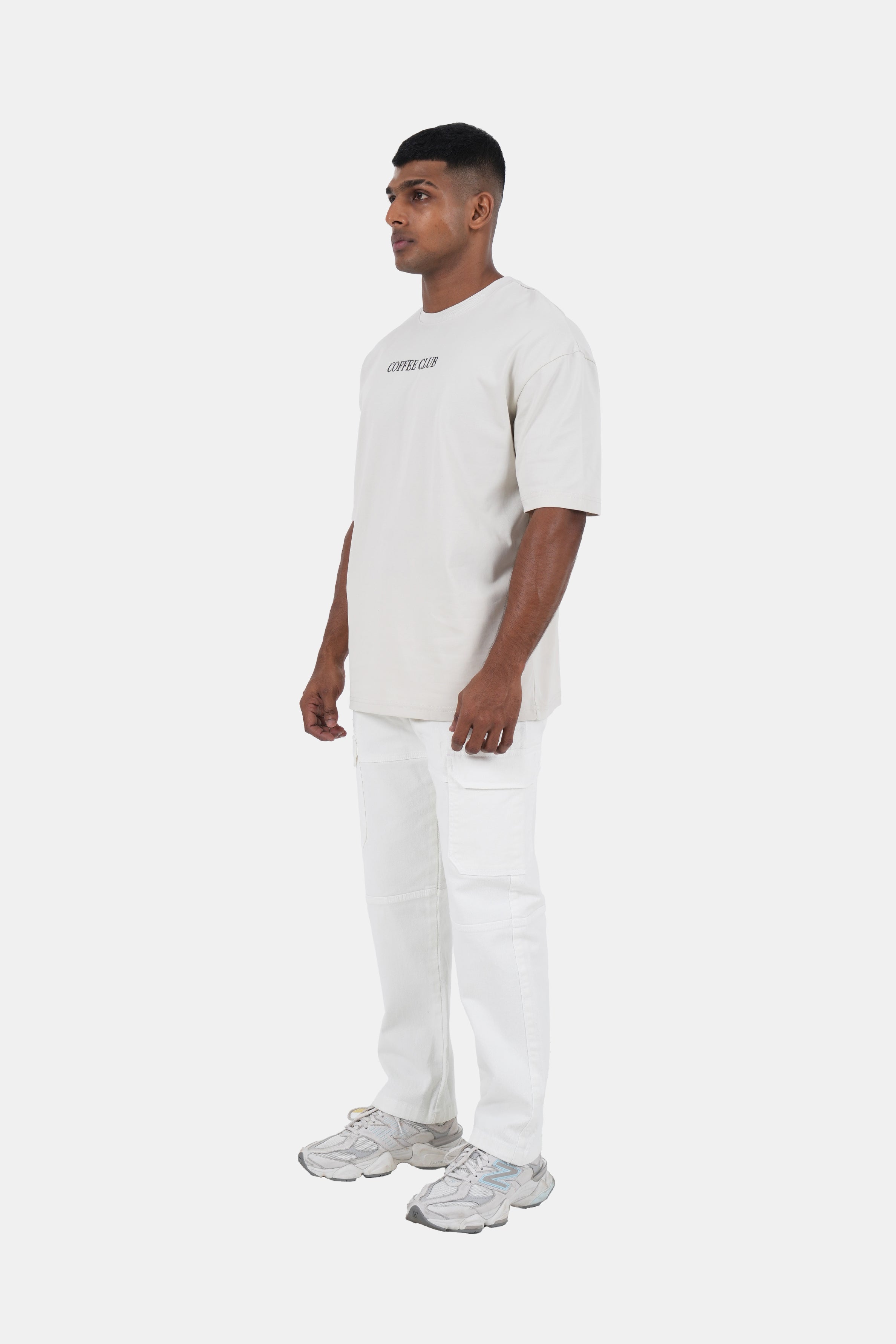 Hustle Men's Printed Crew Neck T-Shirt - Neutral Tones