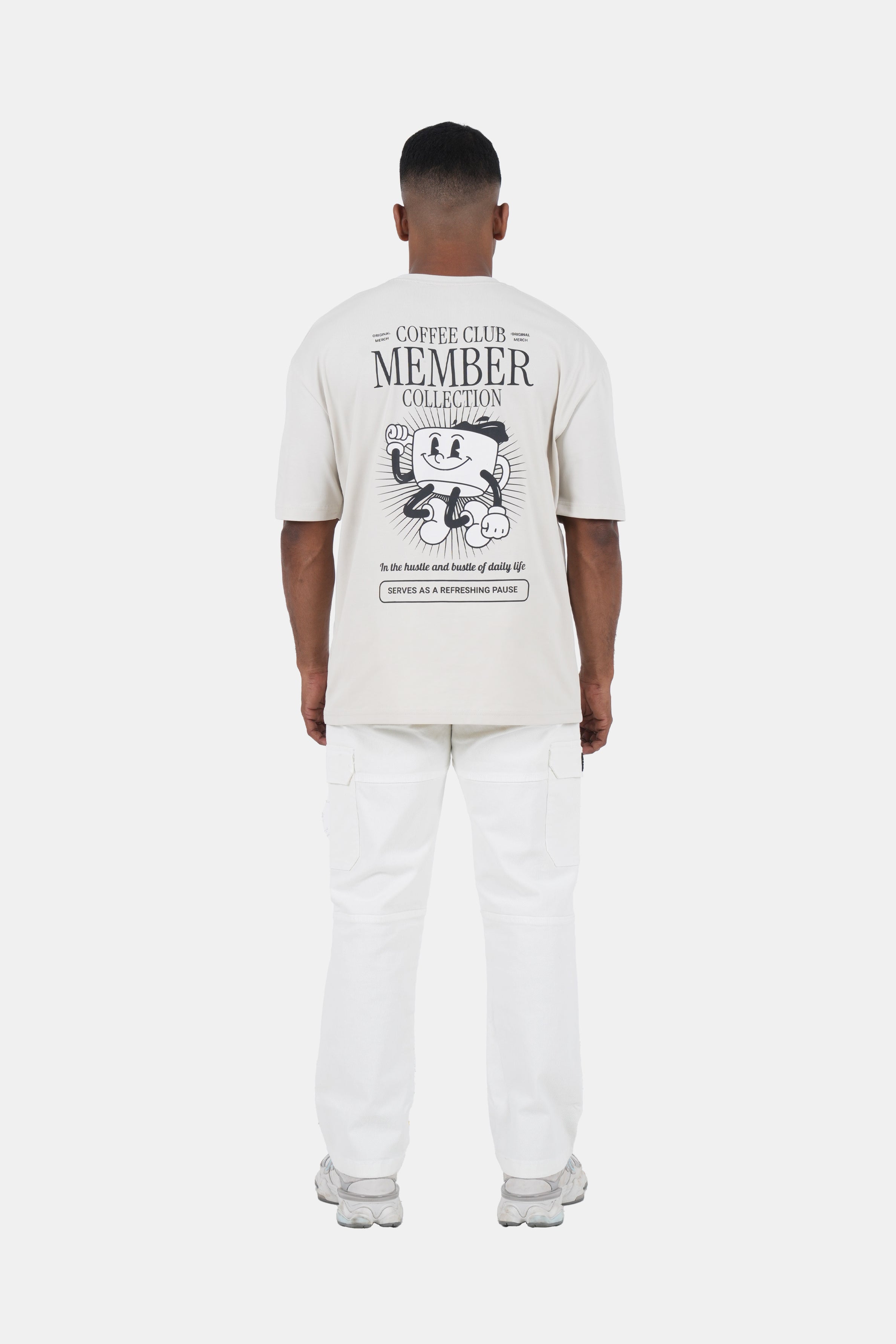 Hustle Men's Printed Crew Neck T-Shirt - Neutral Tones
