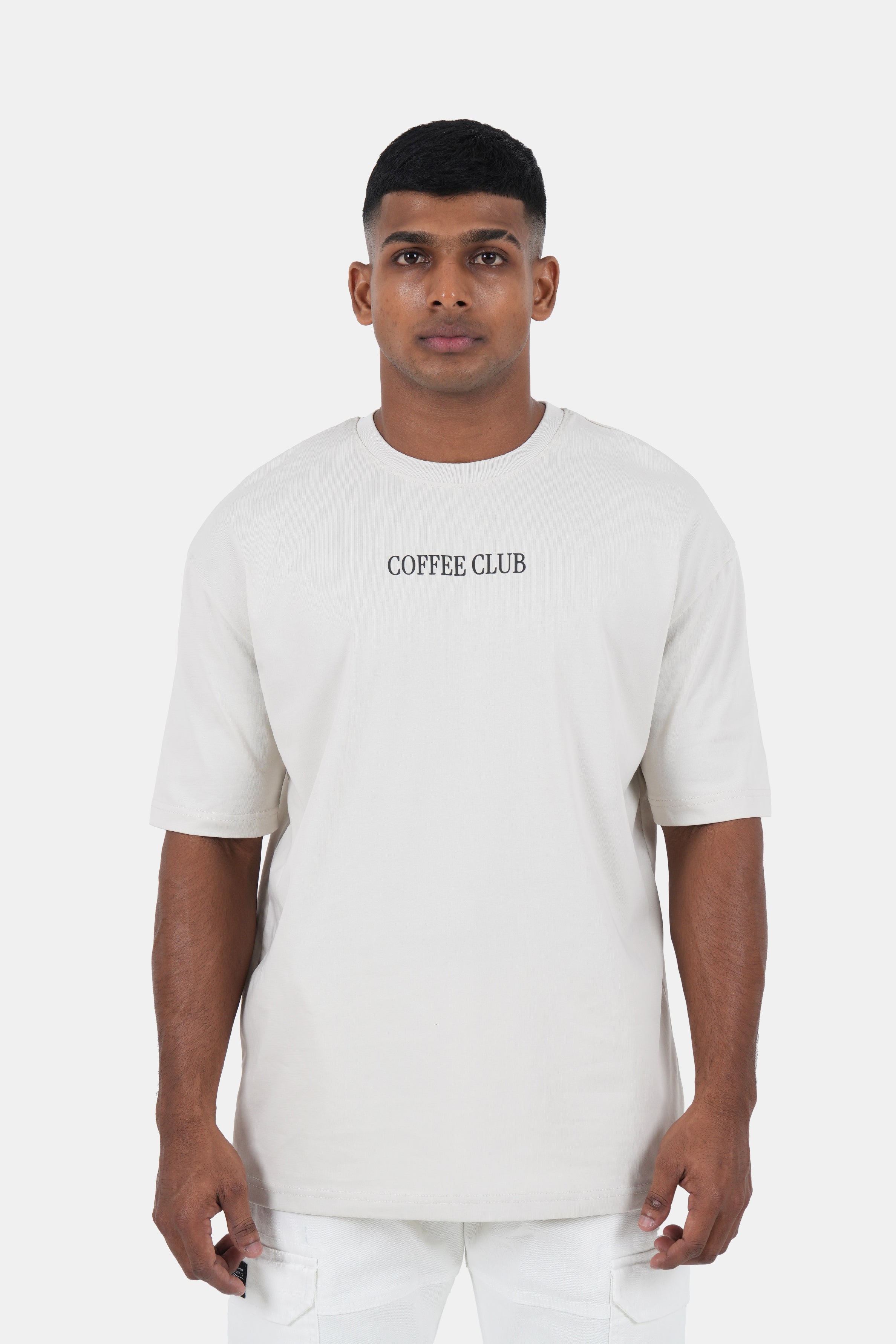 Hustle Men's Printed Crew Neck T-Shirt - Neutral Tones