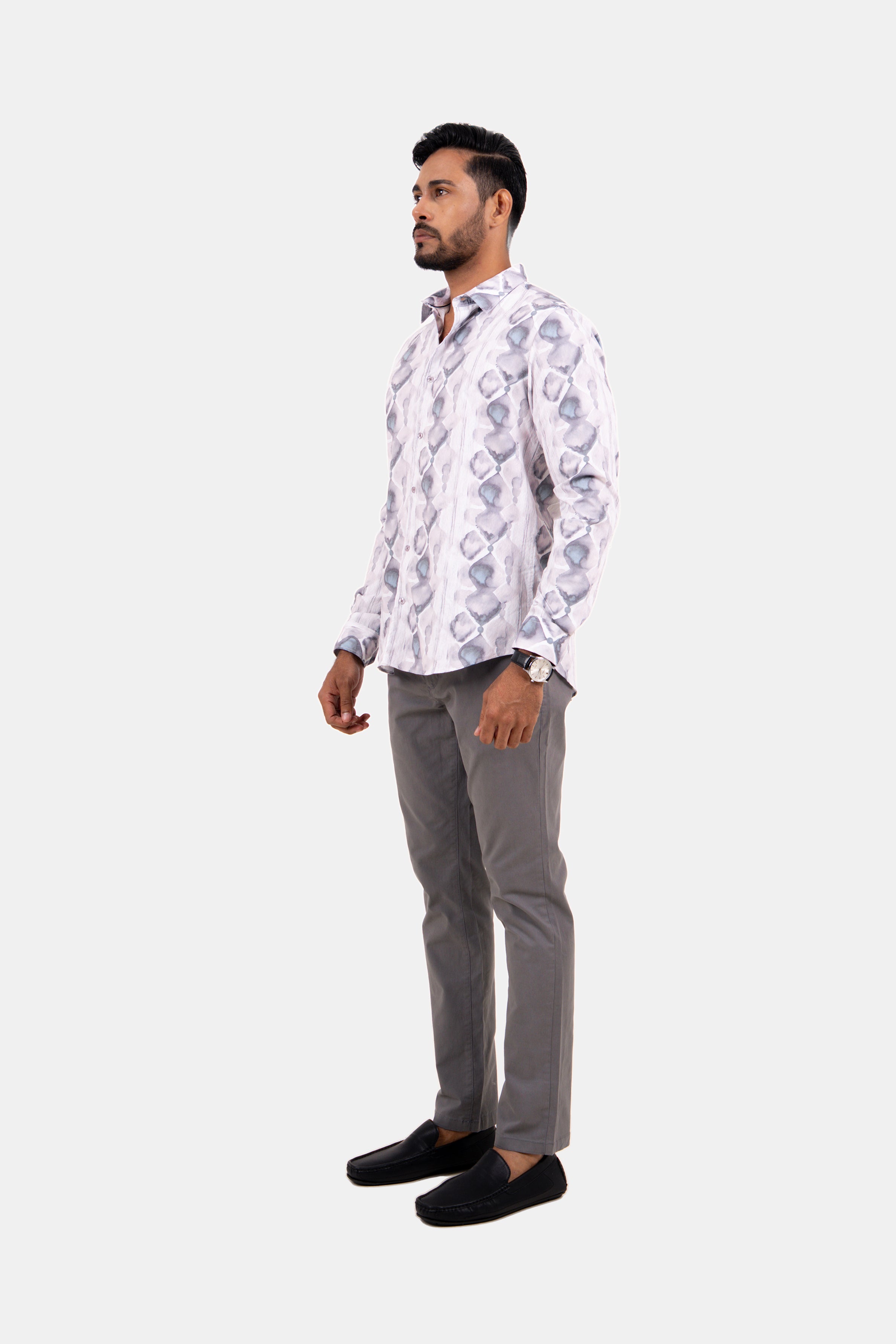 King Street Men's Casual Printed Shirt