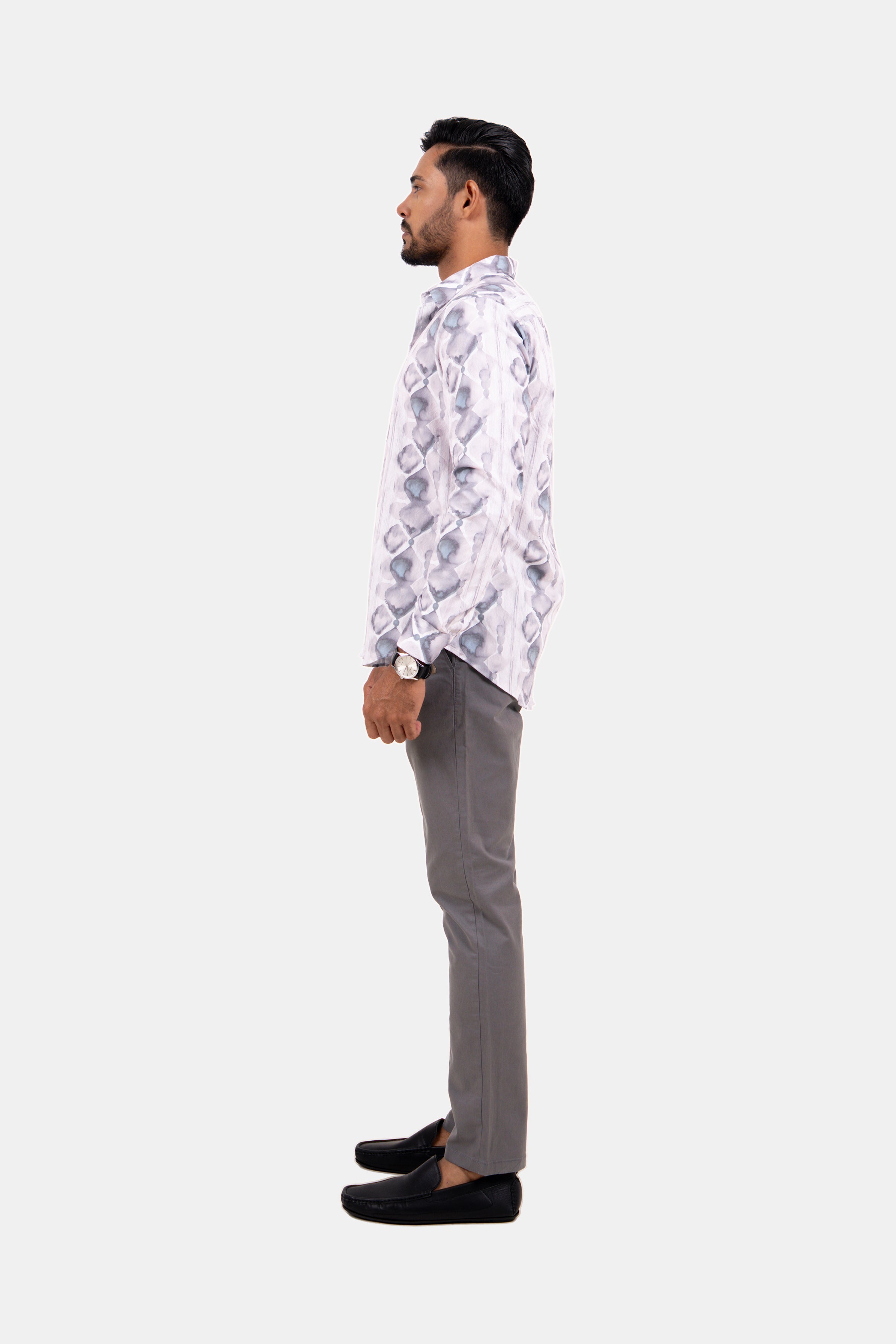 King Street Men's Casual Printed Shirt