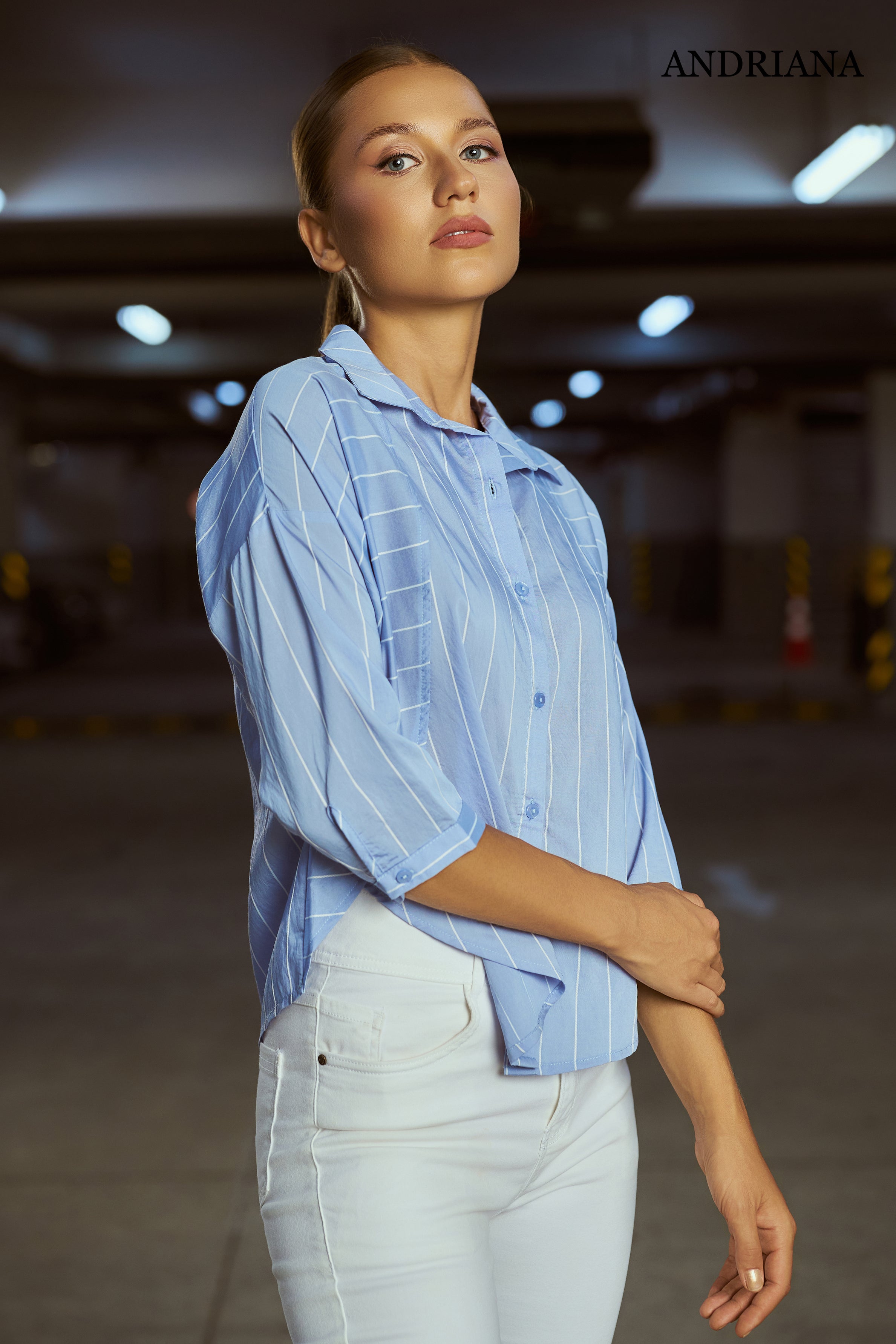 Andriana Women'Striped Blouse - Formal Wear