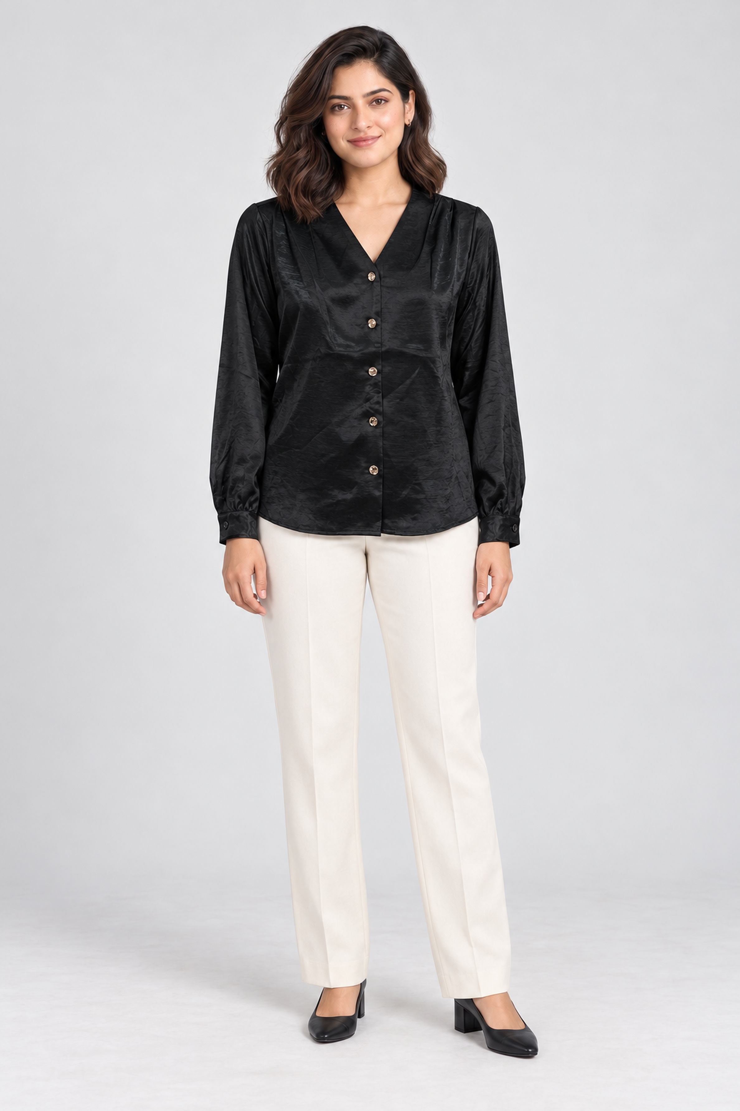 FOREVER 21 Women's Formal Regular Blouse - Black