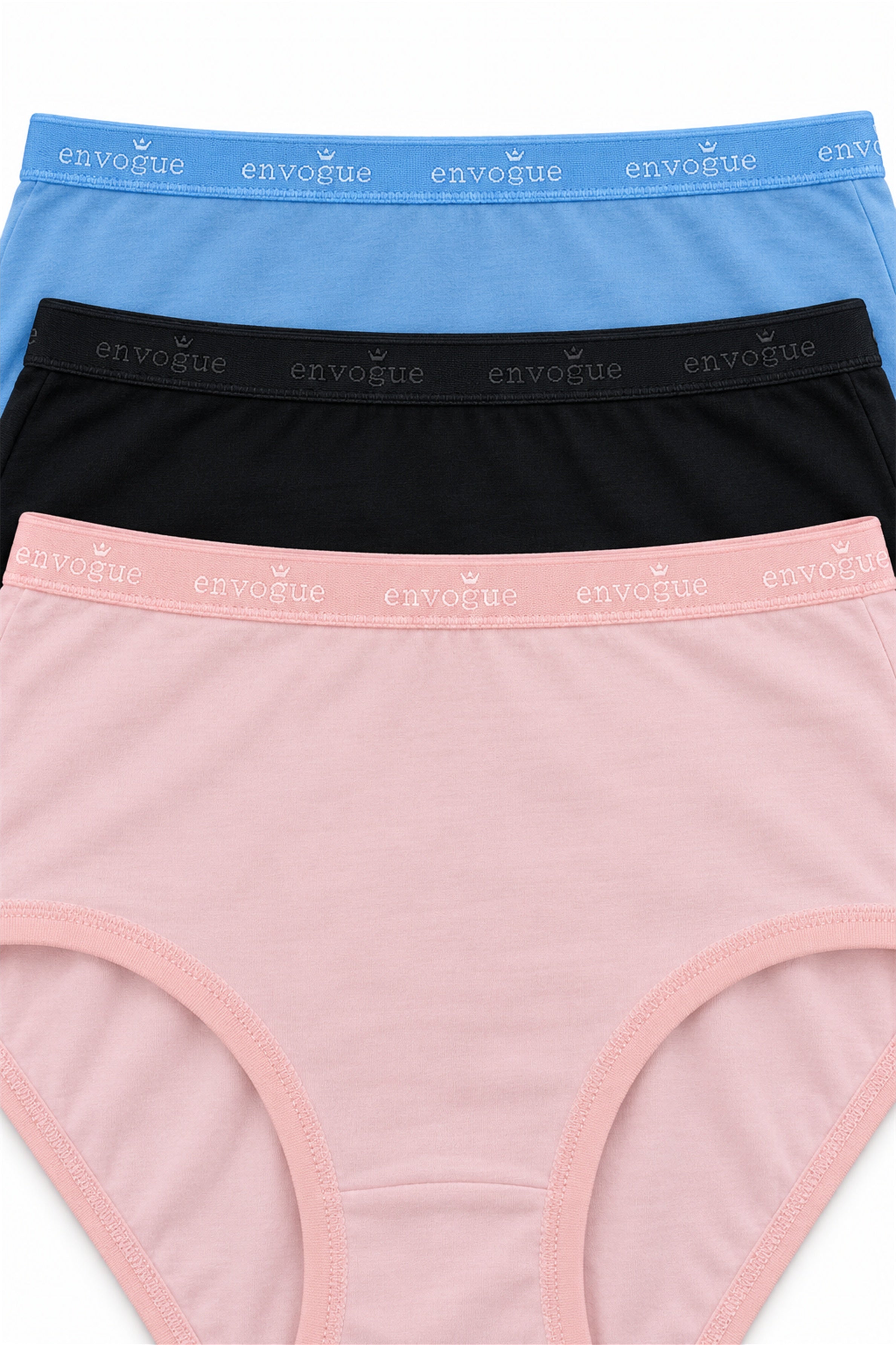 ENVOGUE Women's Short 3pcs Panty Pack - Assorted