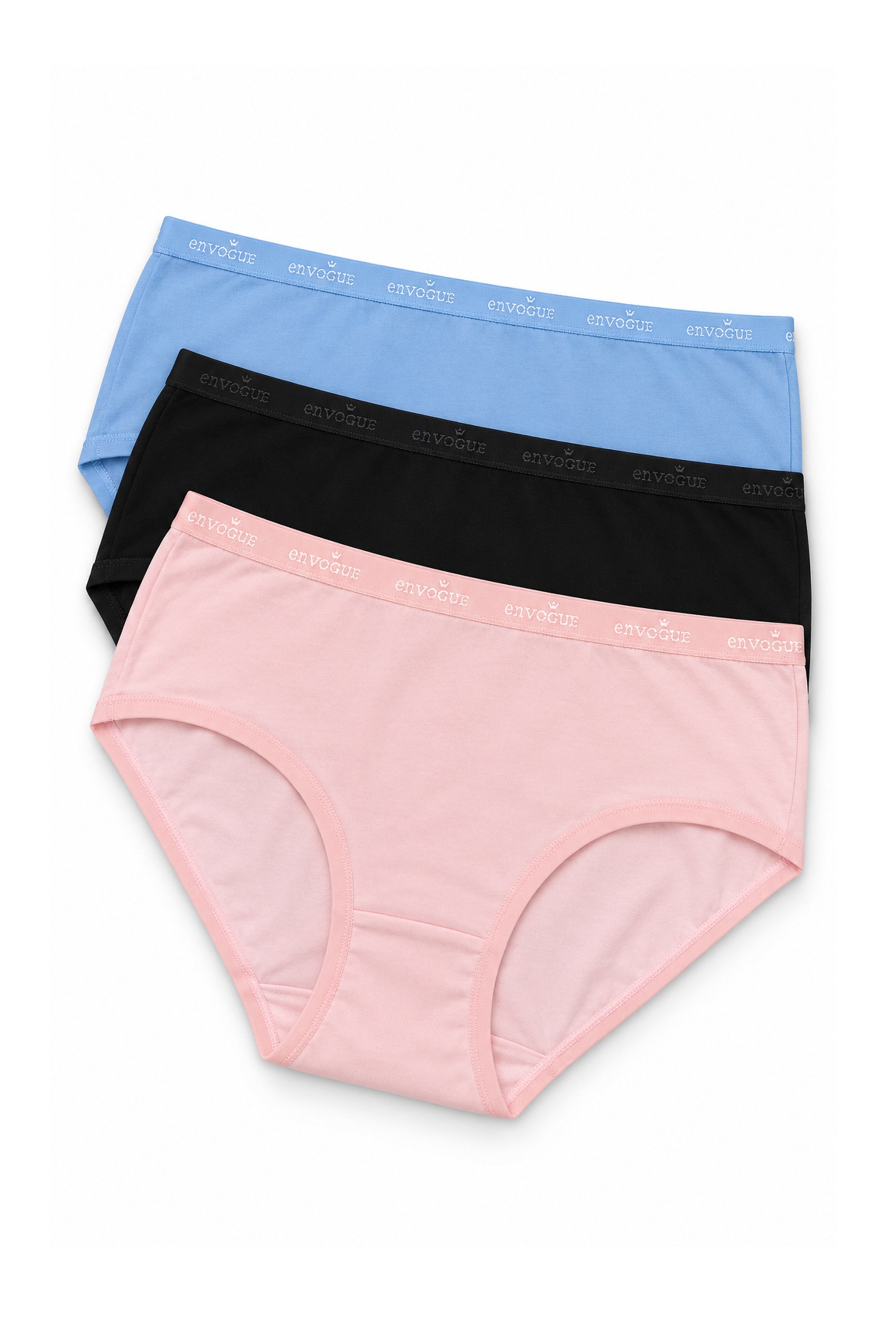ENVOGUE Women's Short 3pcs Panty Pack - Assorted